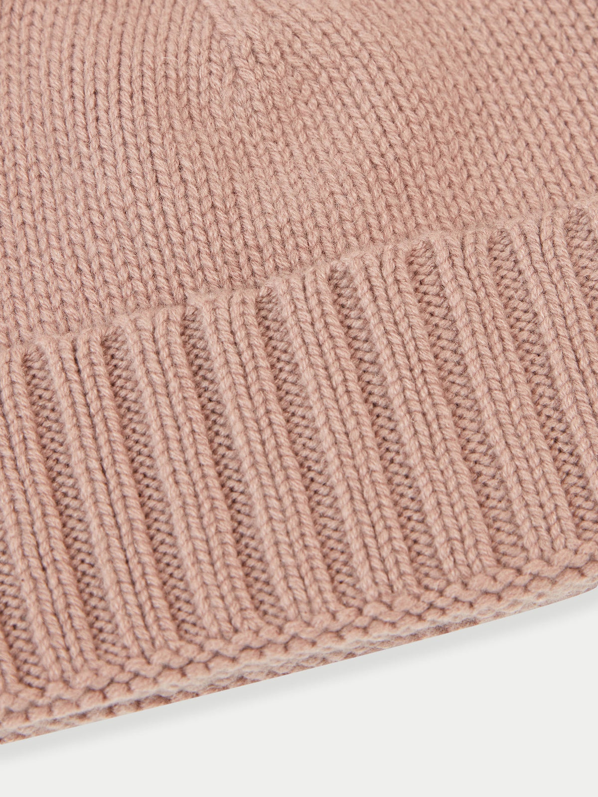 Cashmere Rib Knit Hat — Blush Brown