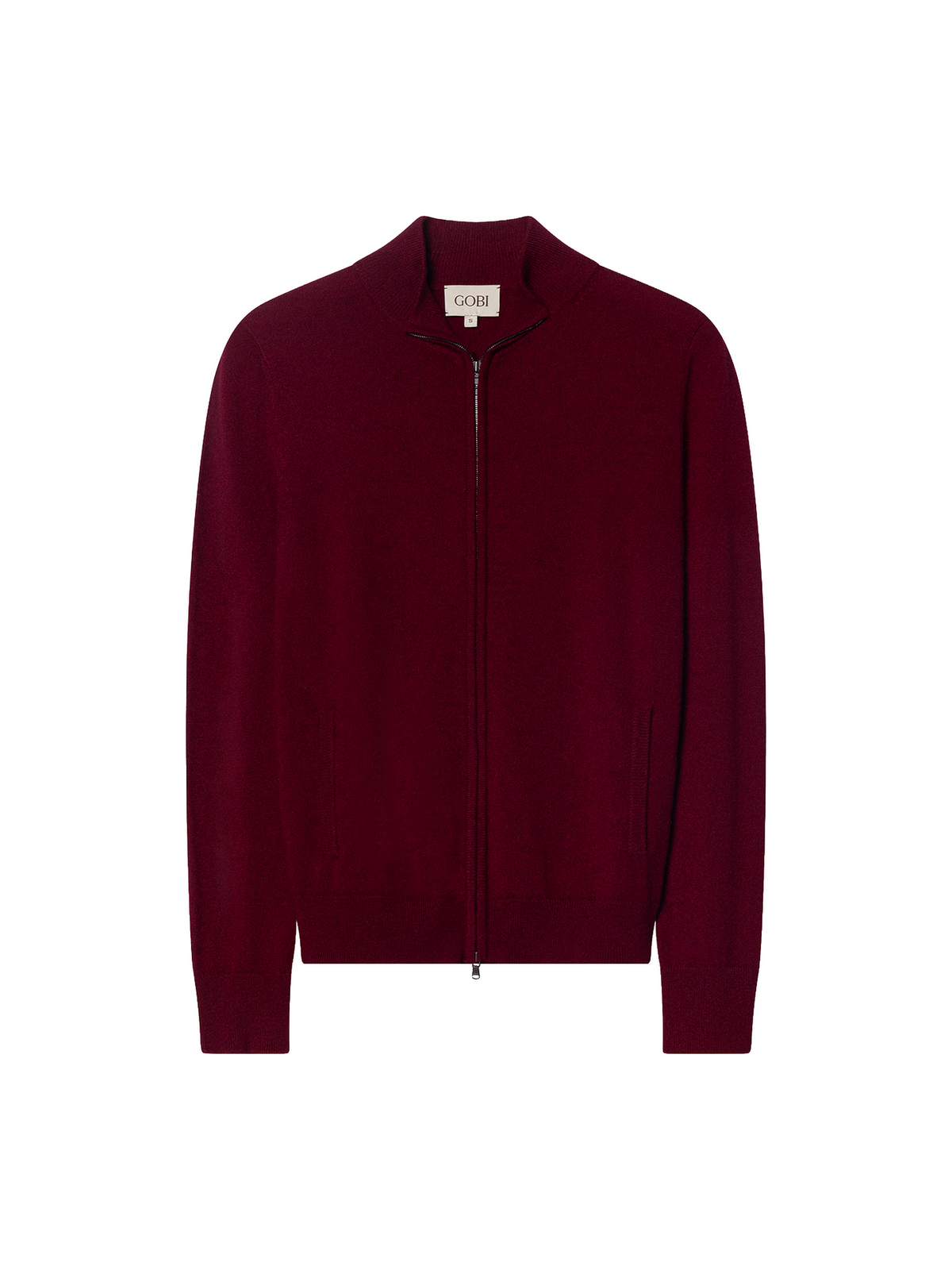 Timeless Cashmere Full-zip Cardigan — Bordeaux