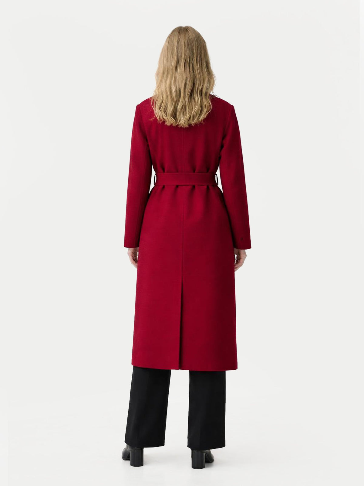 Women's Double-breasted Cashmere Coat — Bordeaux