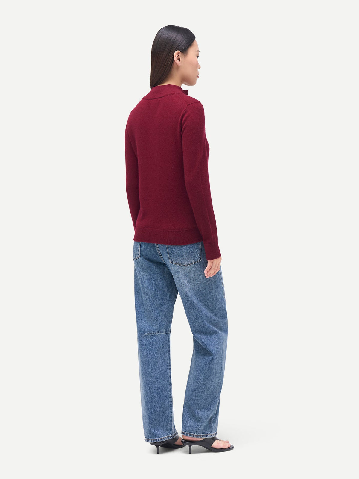 Timeless Cashmere Full-zip Cardigan — Bordeaux