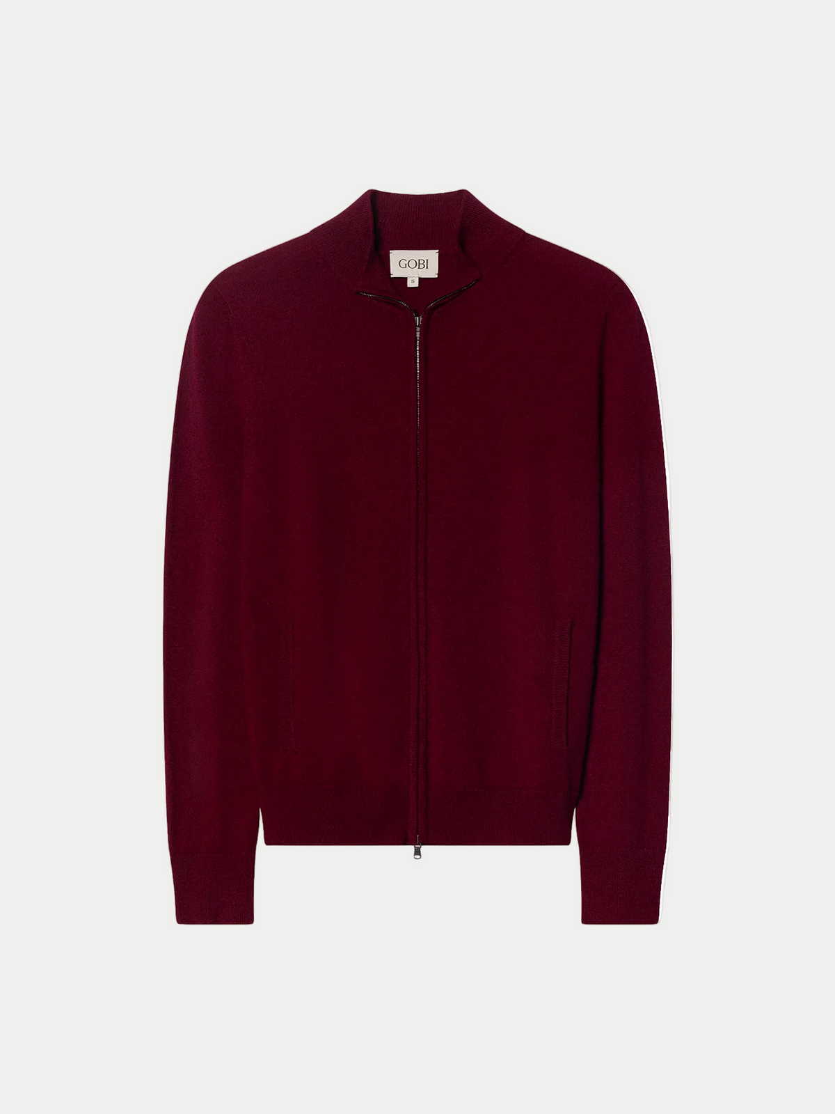 Timeless Cashmere Full-zip Cardigan — Bordeaux