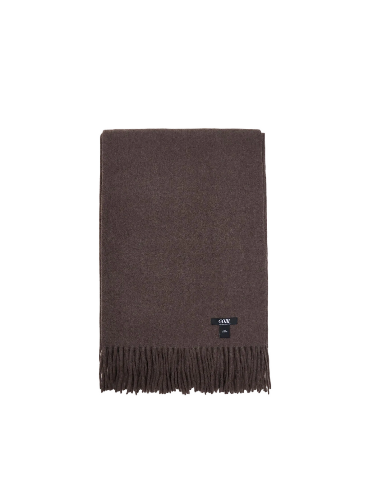 Cashmere Fringed Scarf — Brown