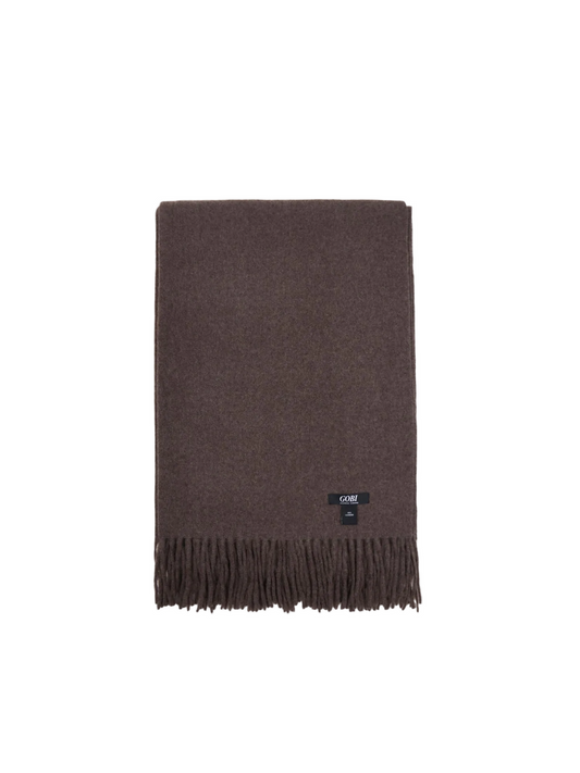 Cashmere Fringed Scarf — Brown