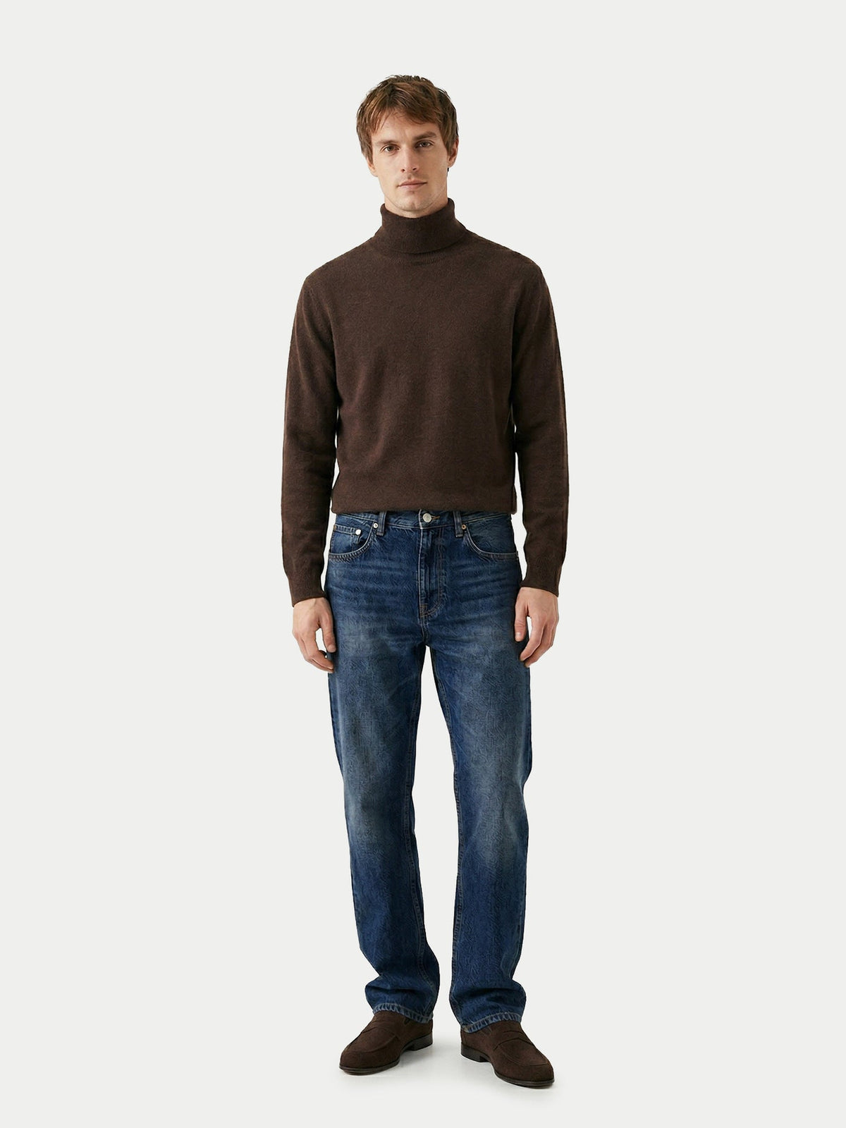 Timeless Turtleneck Cashmere Sweater — Brown