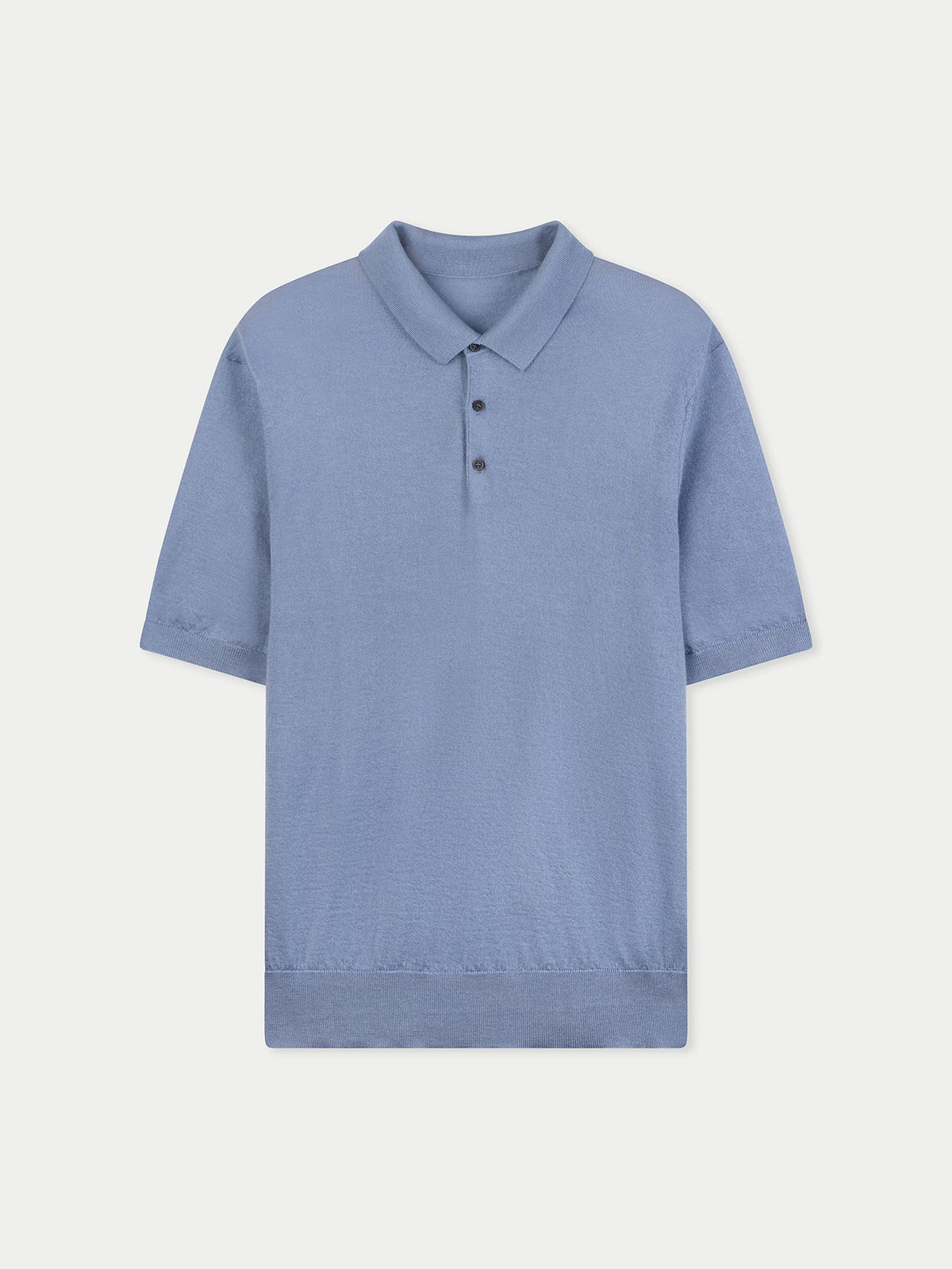 Men Classic Polo Shirt With Short Sleeve — Chambray Blue