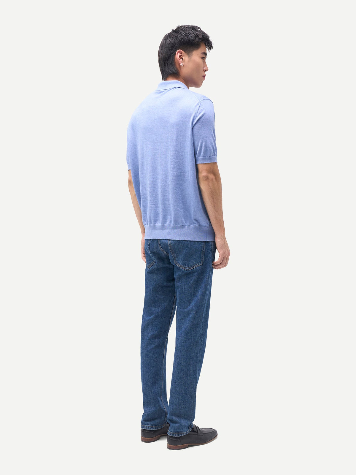 Men Classic Polo Shirt With Short Sleeve — Chambray Blue