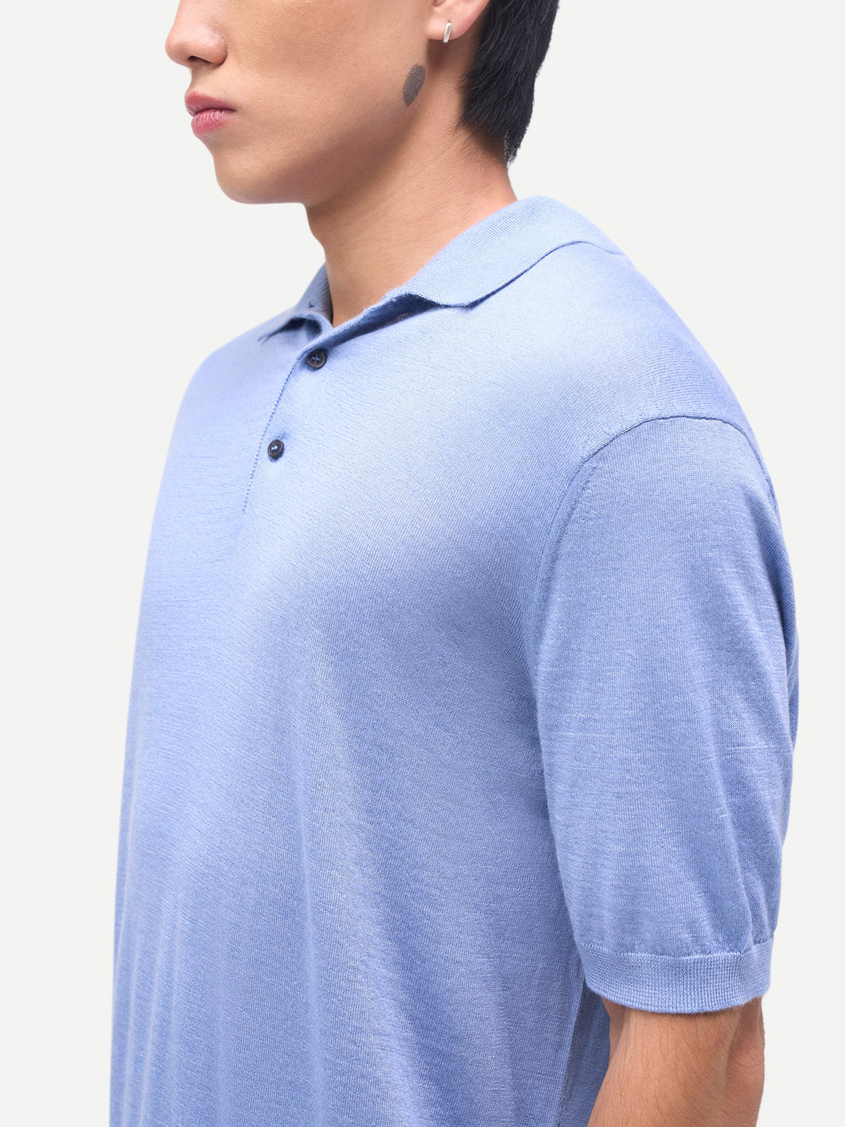 Men Classic Polo Shirt With Short Sleeve — Chambray Blue