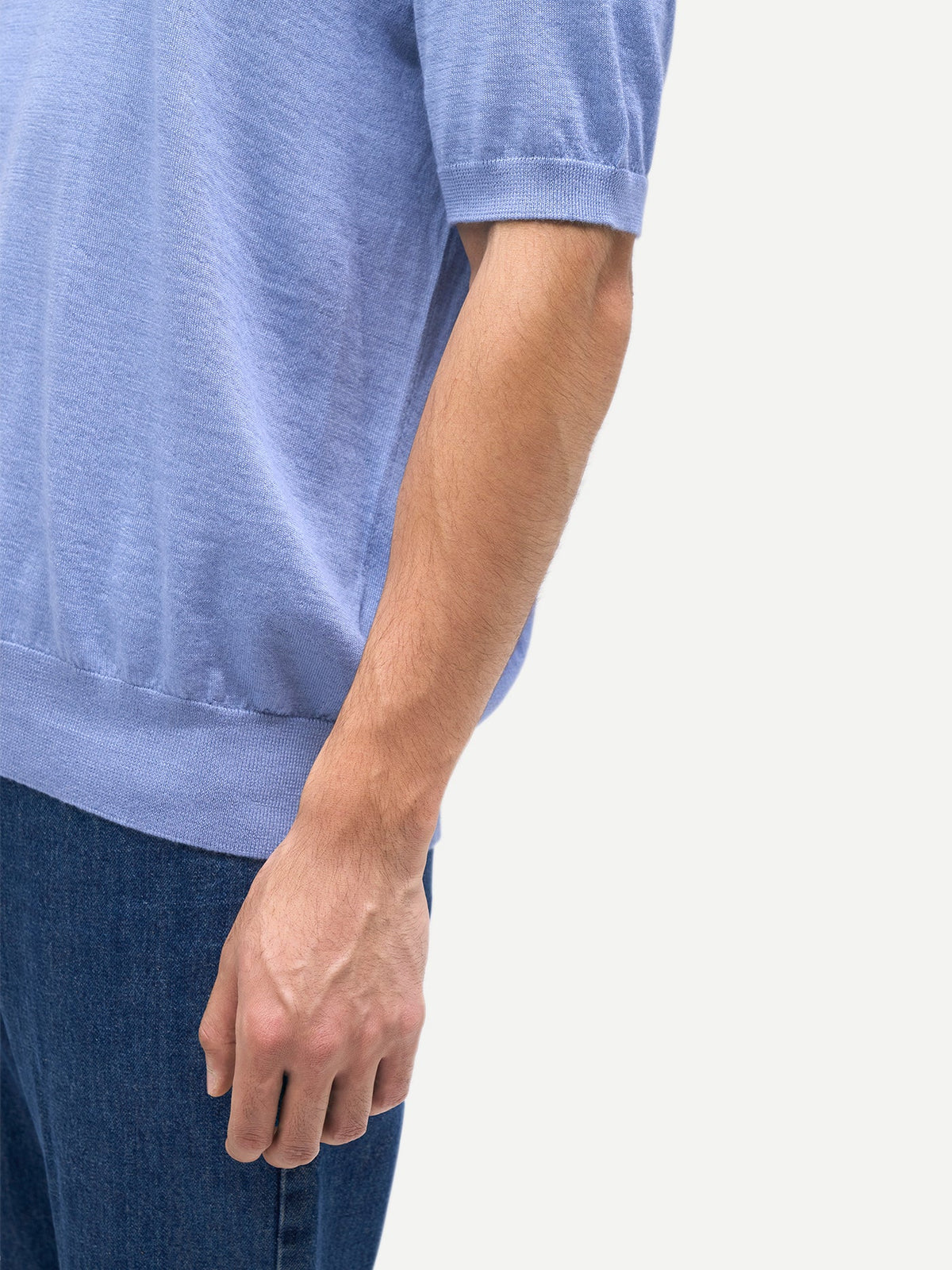 Men Classic Polo Shirt With Short Sleeve — Chambray Blue