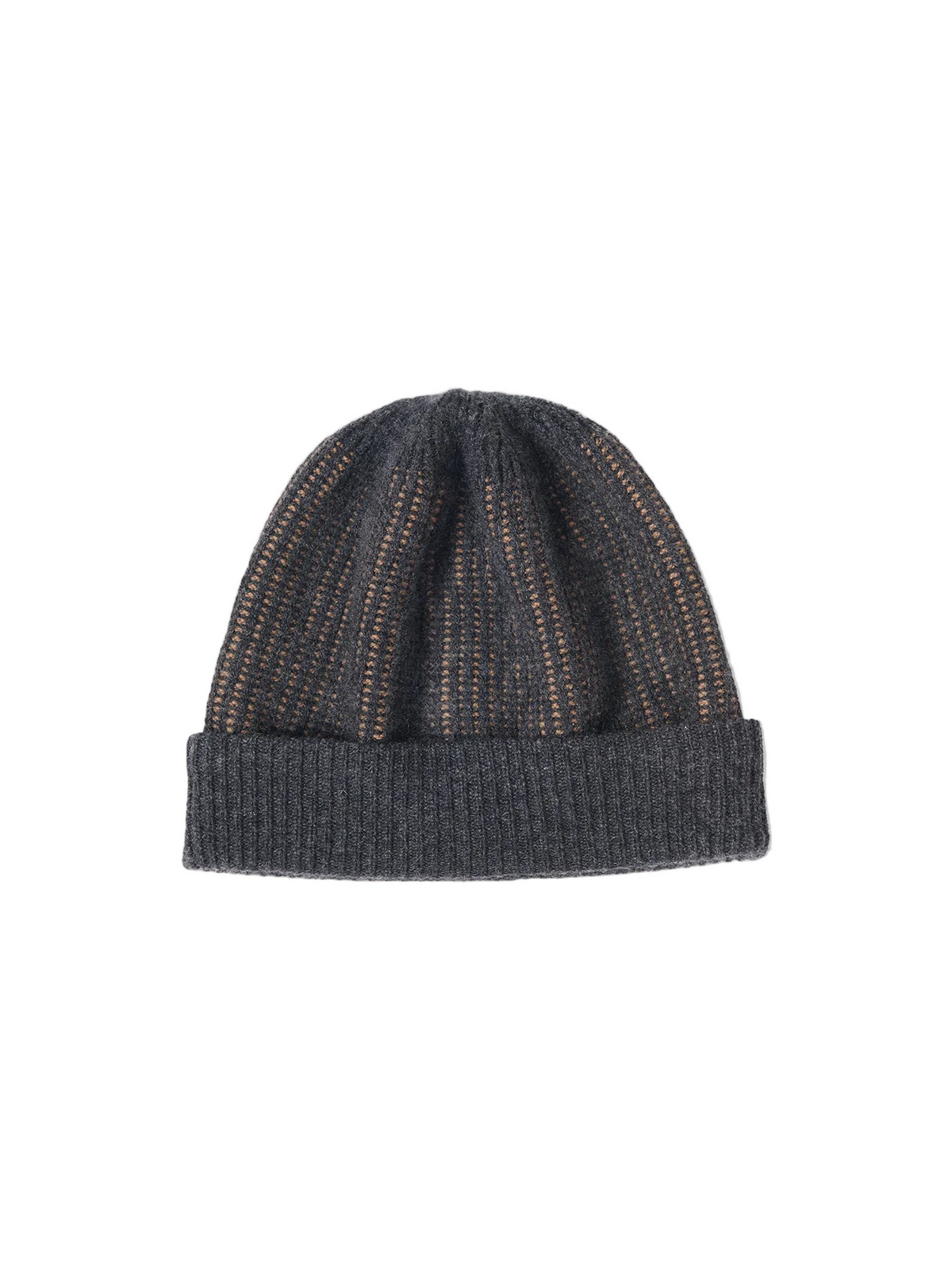 Cashmere Ribbed Knit Hat — Charcoal