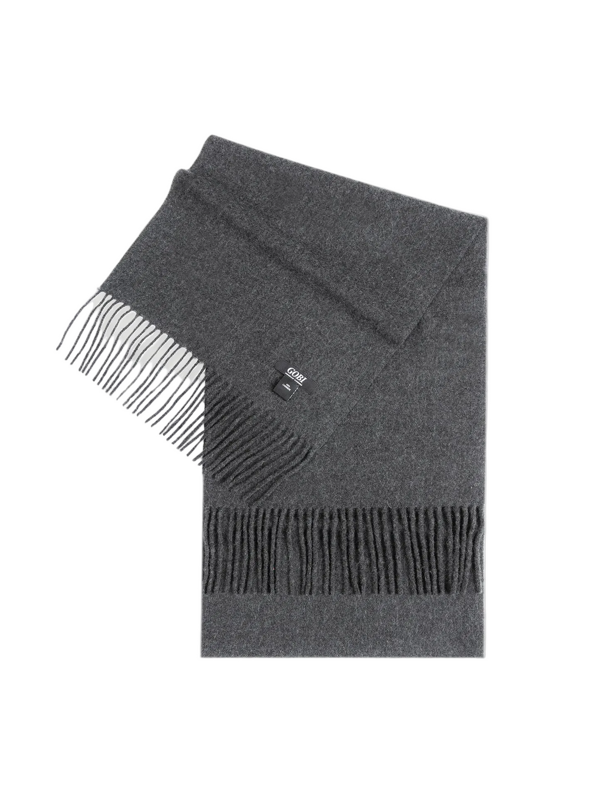 Cashmere Fringed Scarf — Charcoal