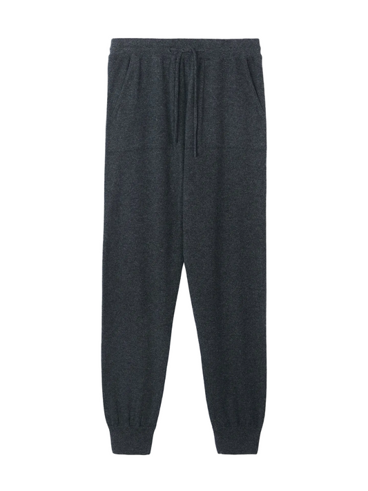 Cuffed Cashmere Jogger — Charcoal