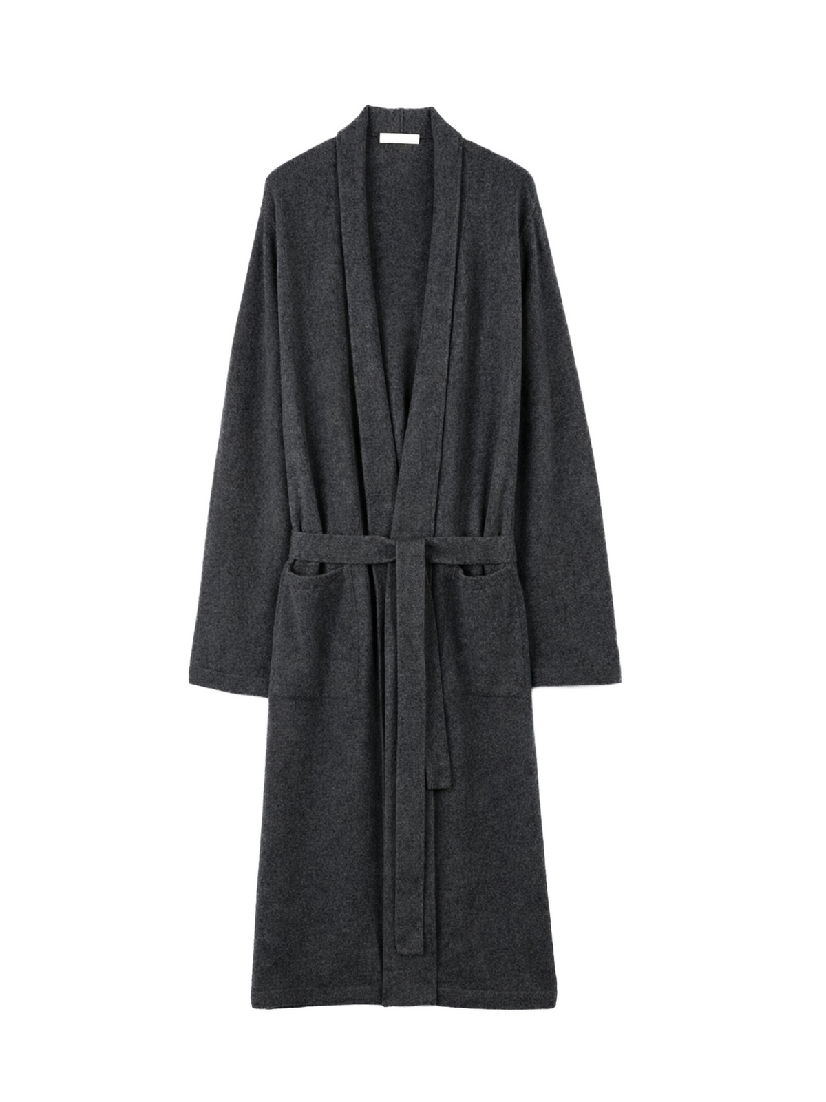 Natural Color Men's Cashmere Robe — Charcoal