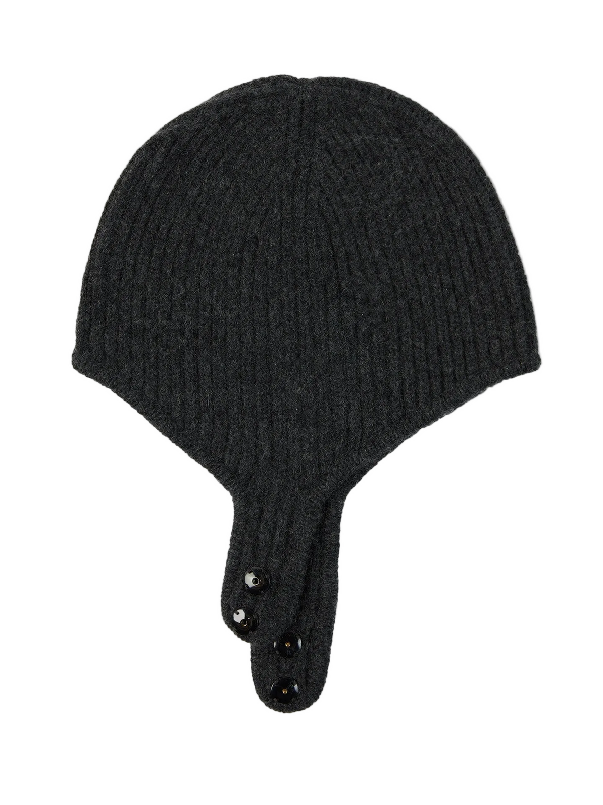 Knitted Aviator Cap — Charcoal