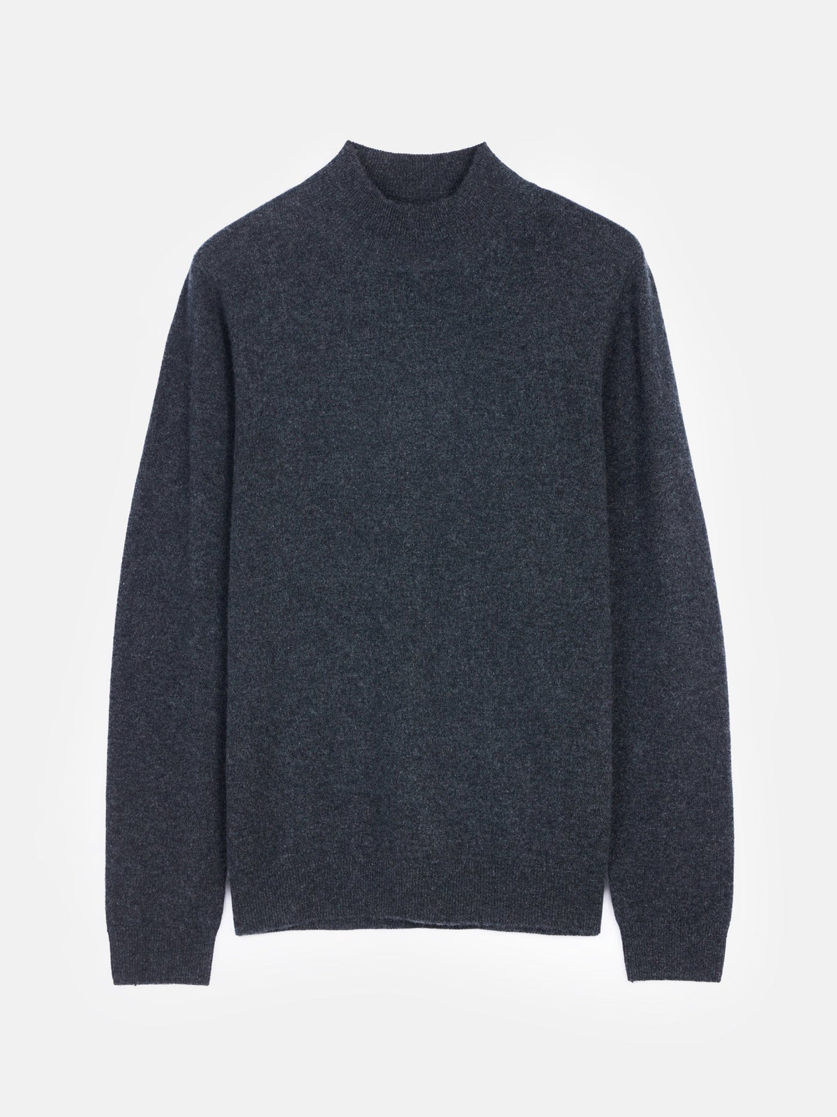 Essential Cashmere Mock Neck Sweater — Charcoal