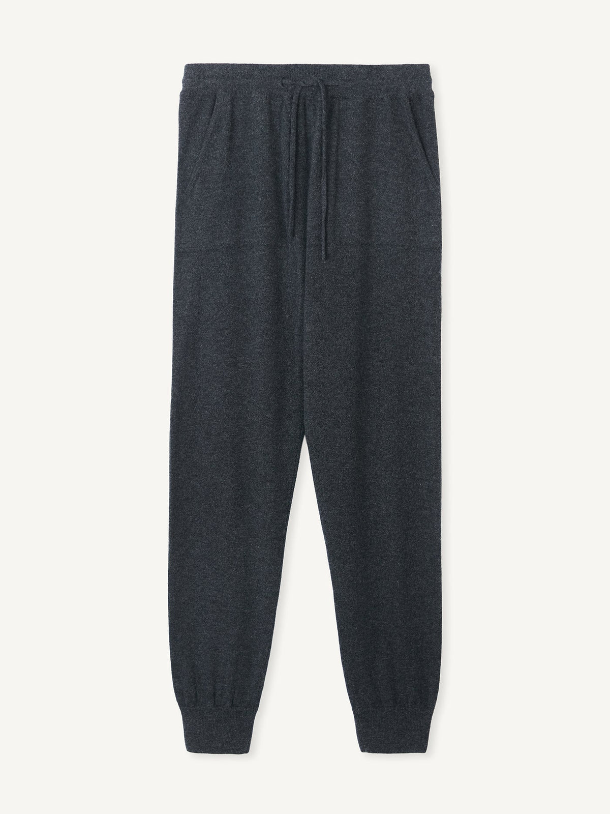 Cuffed Cashmere Jogger — Charcoal