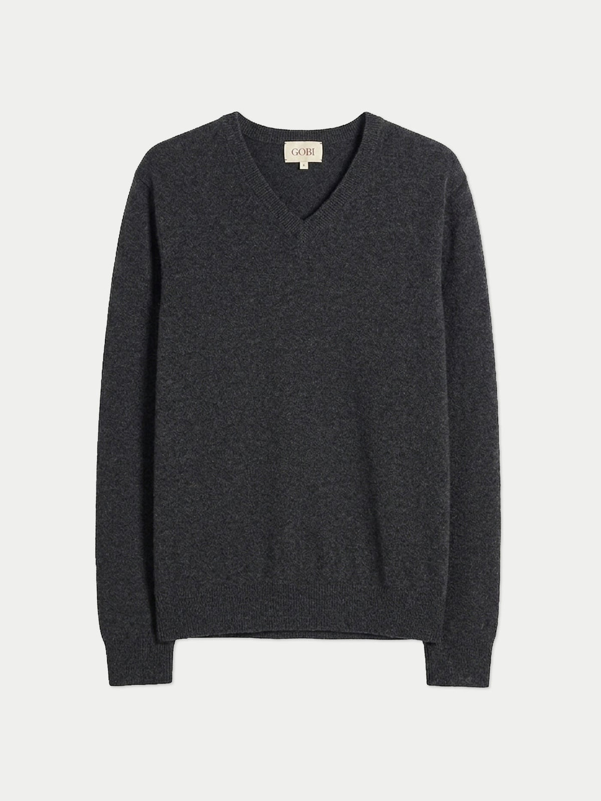 Timeless V-neck Cashmere Sweater — Charcoal
