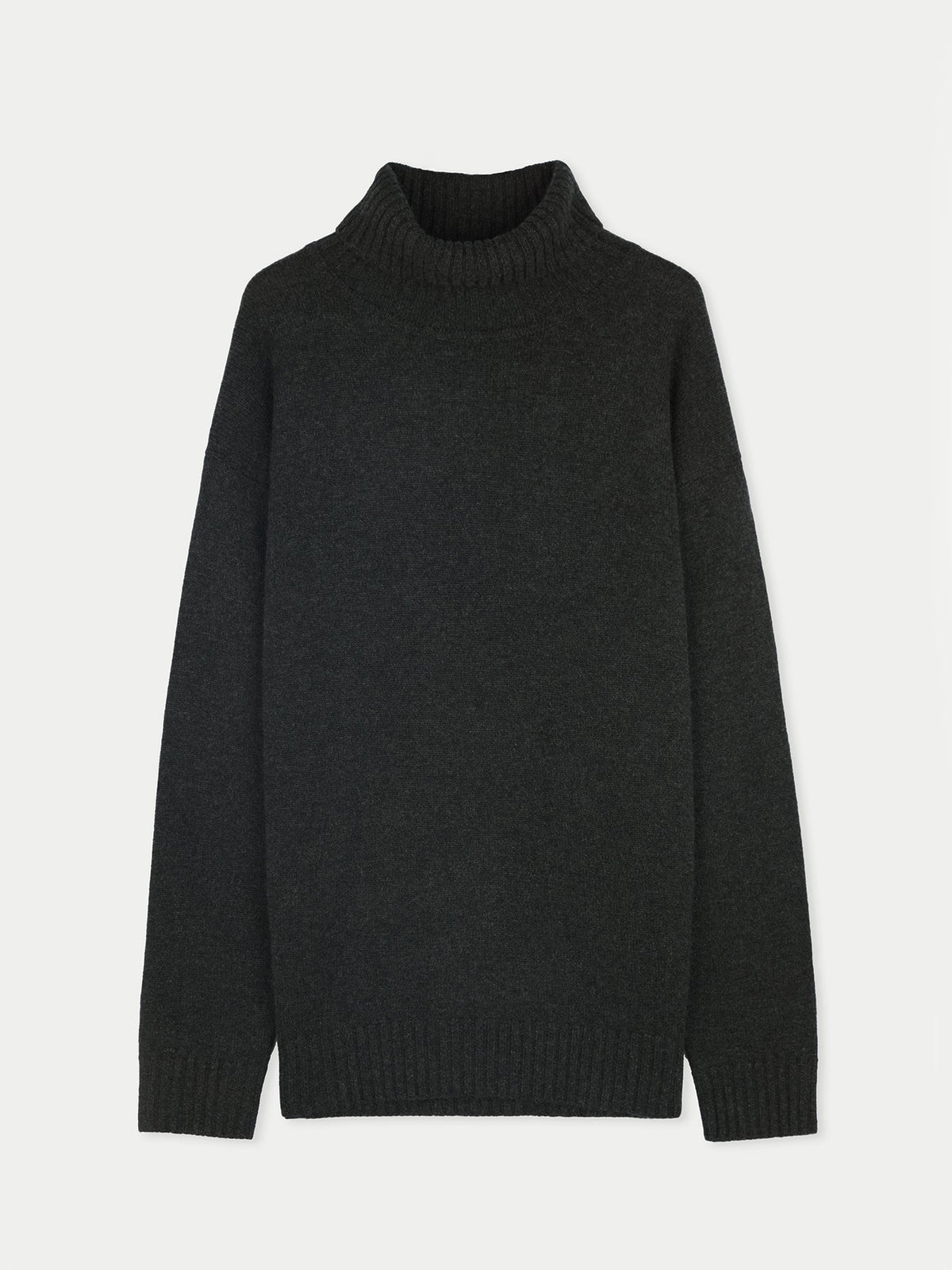 Men's Cashmere Turtleneck — Charcoal