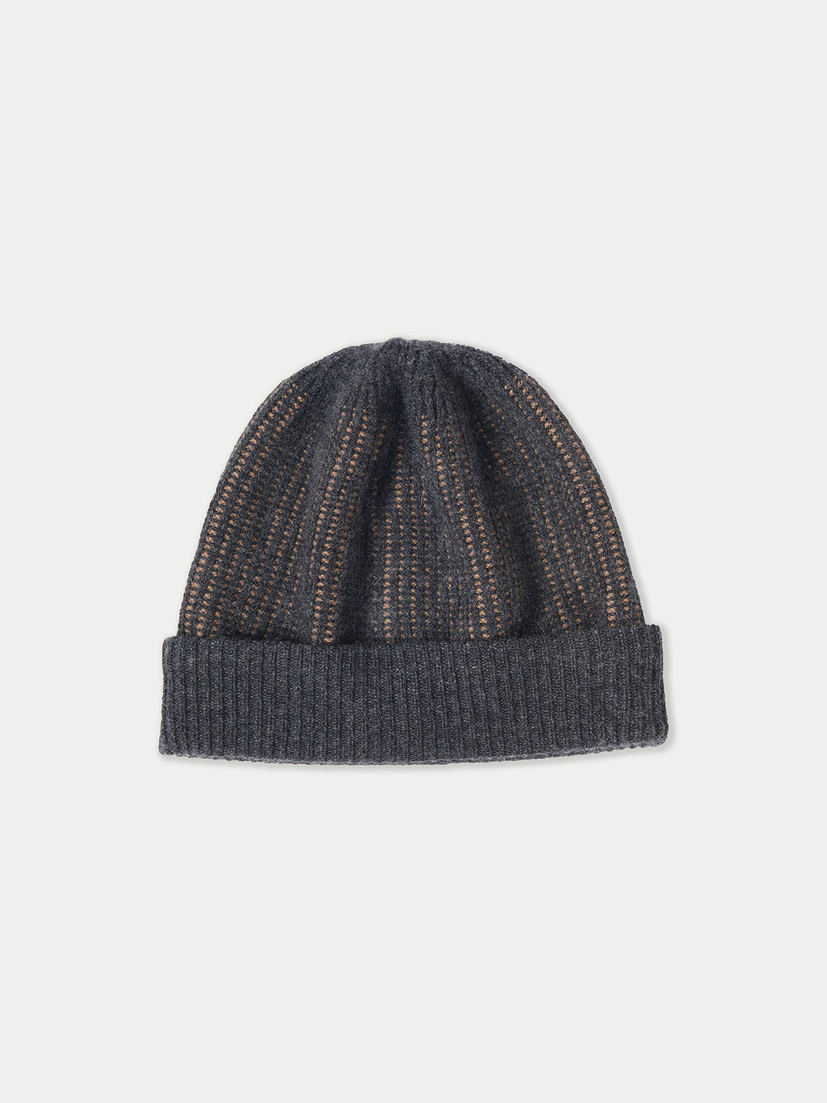 Cashmere Ribbed Knit Hat — Charcoal
