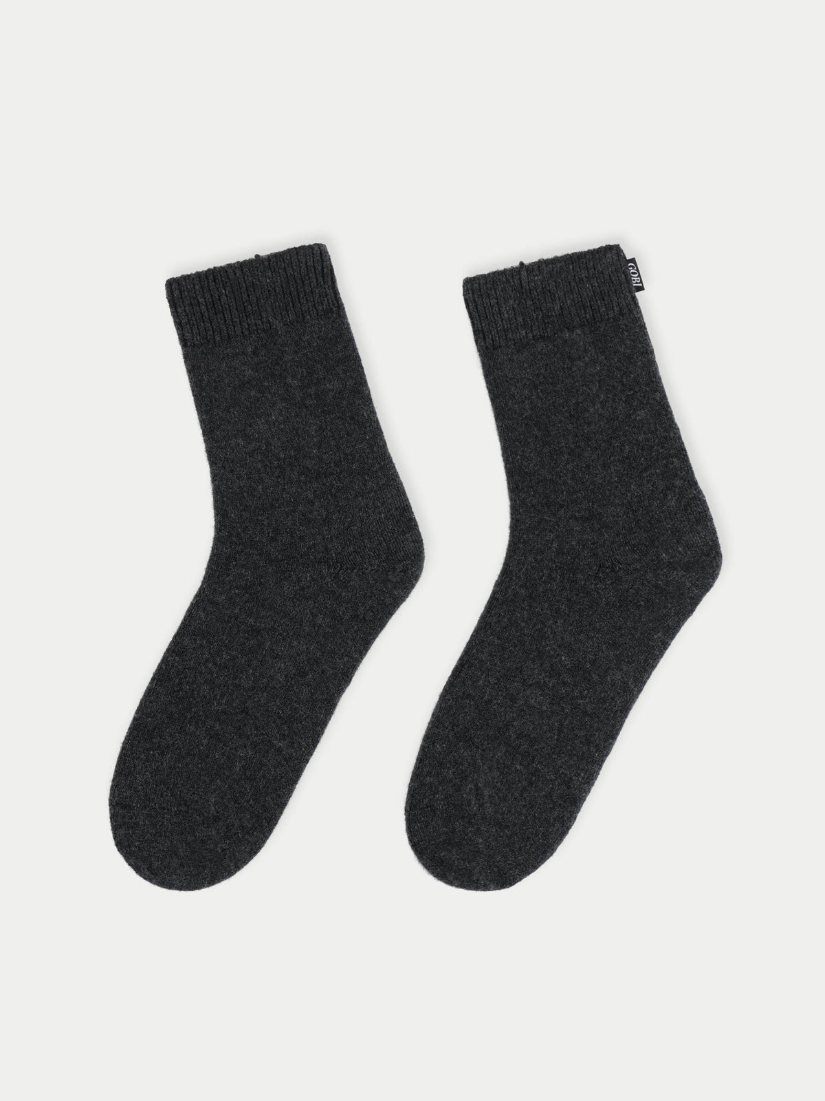 Unisex Cashmere Rib Knit Bed Socks — Charcoal