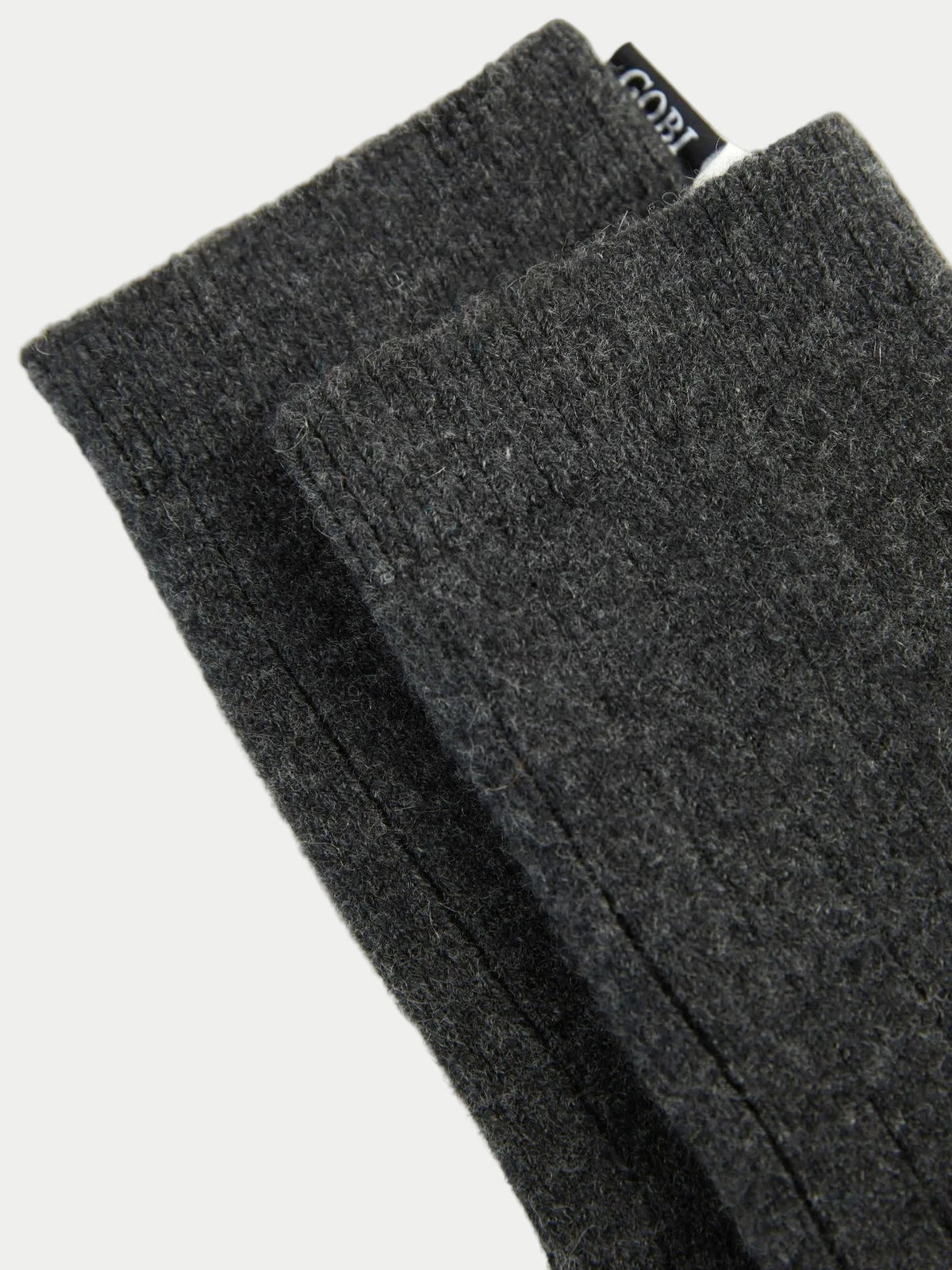 Unisex Cashmere Trim Knit Bed Socks — Charcoal