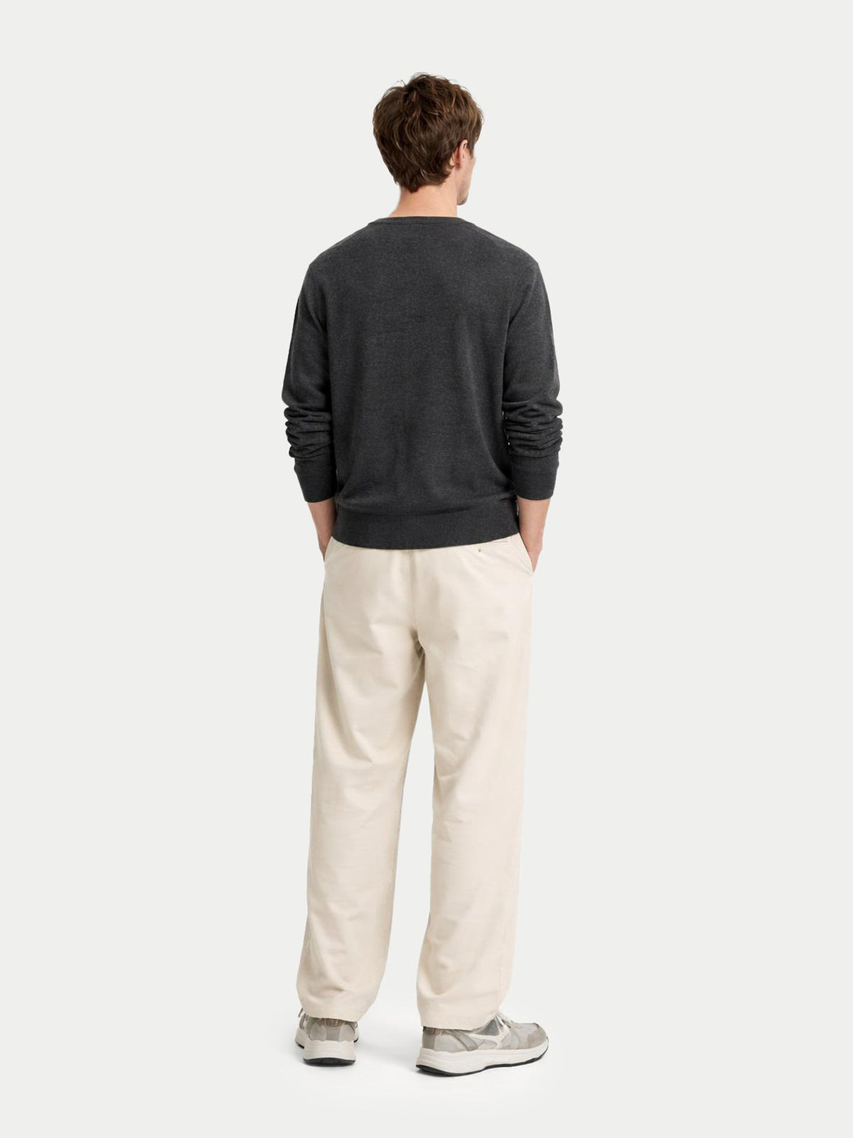 Essential Cashmere V-neck Sweater — Charcoal