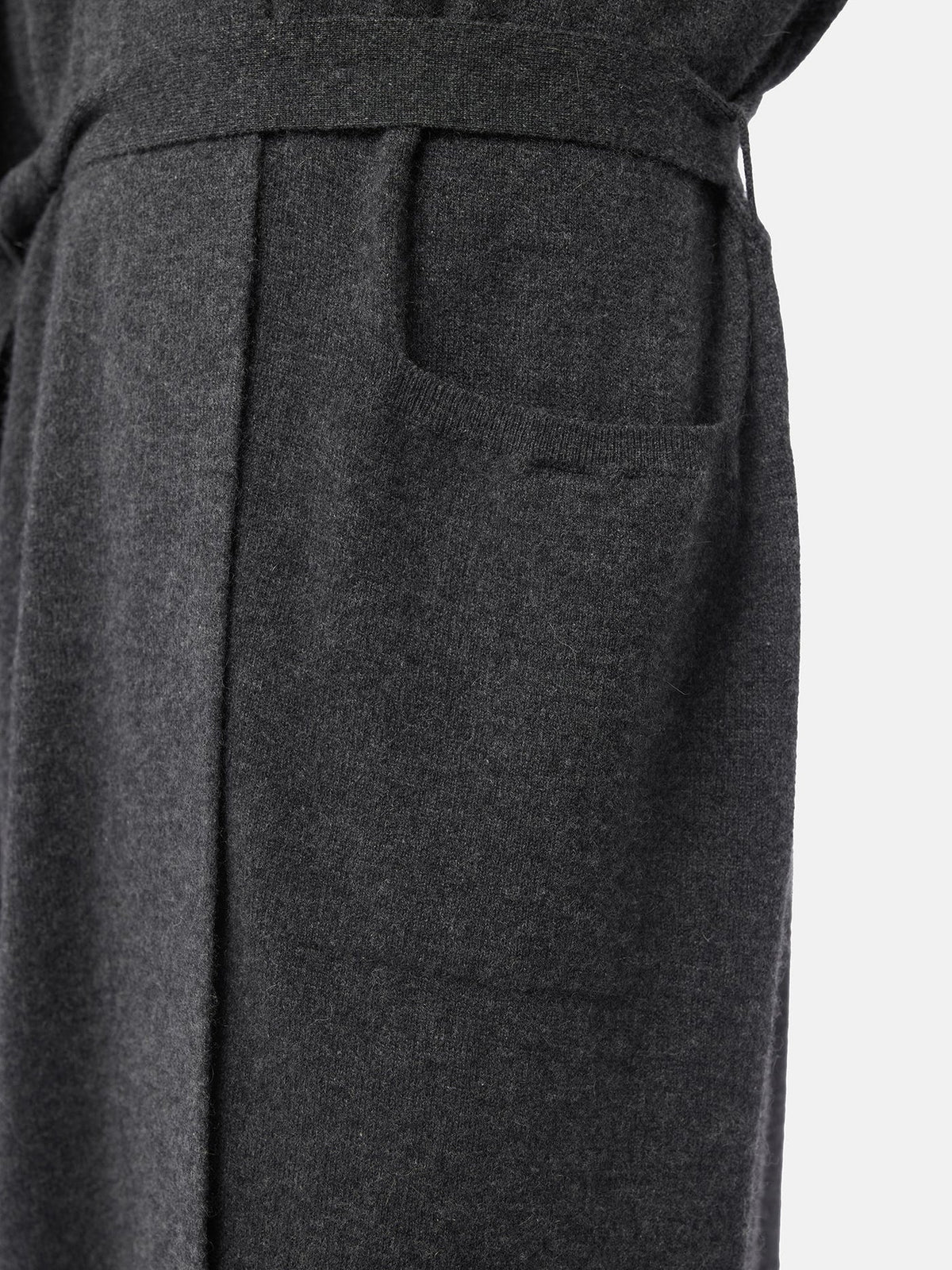 Natural Color Men's Cashmere Robe — Charcoal