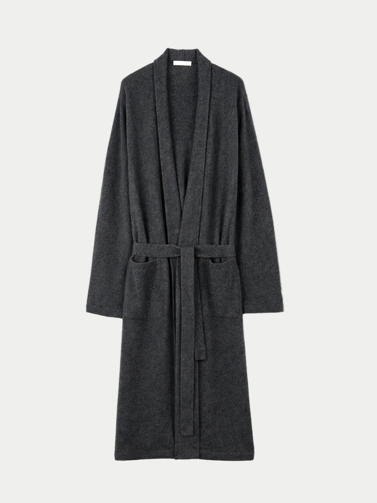 Natural Color Men's Cashmere Robe — Charcoal
