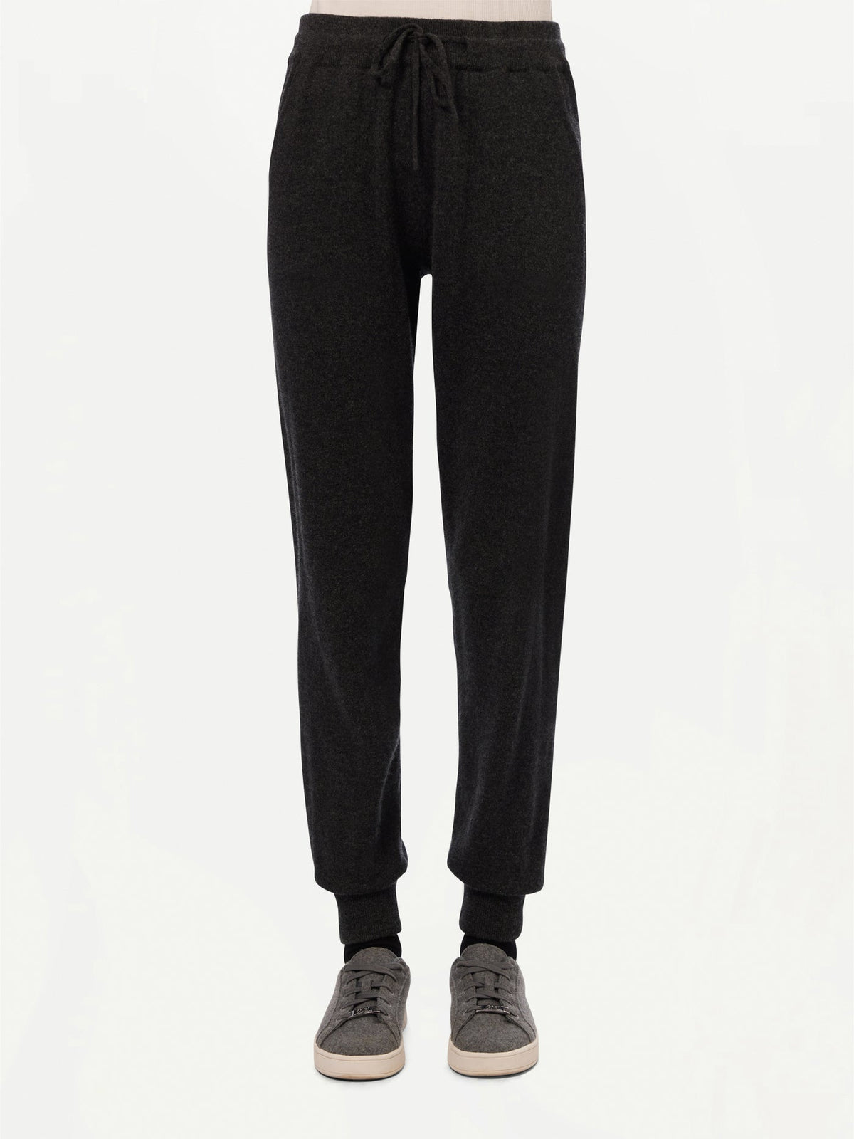 Cuffed Cashmere Jogger — Charcoal