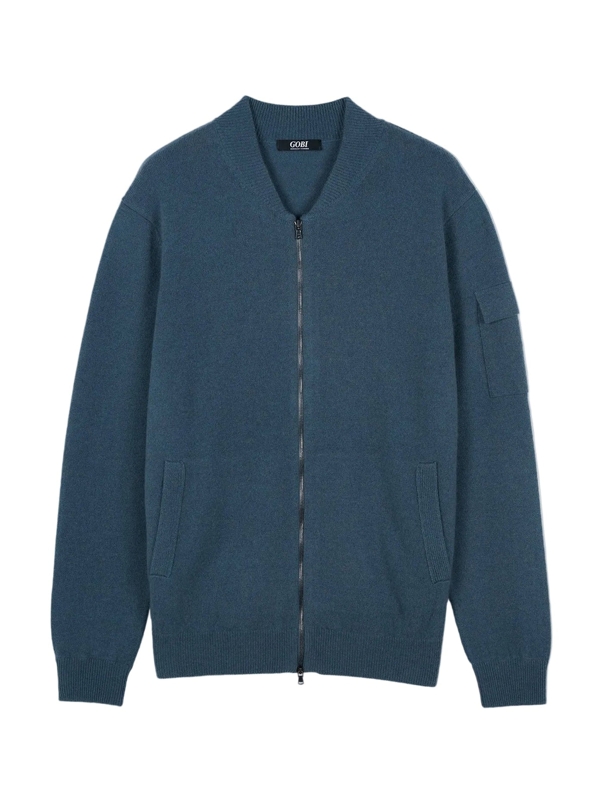 Cashmere Bomber — China Blue