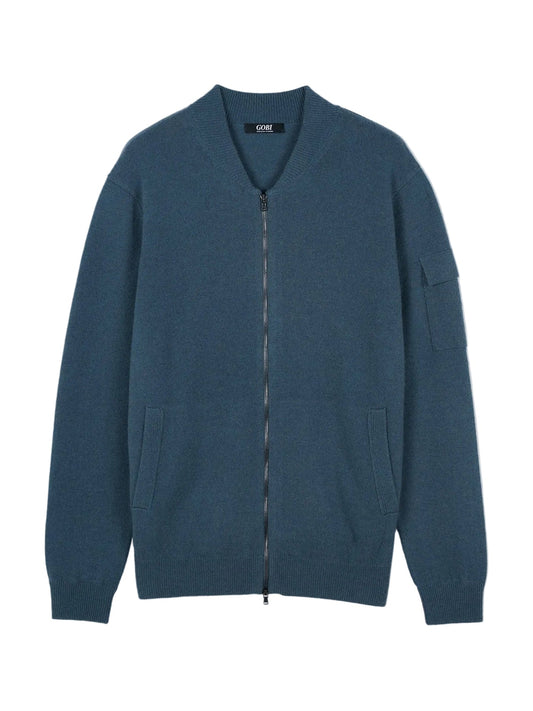 Cashmere Bomber — China Blue