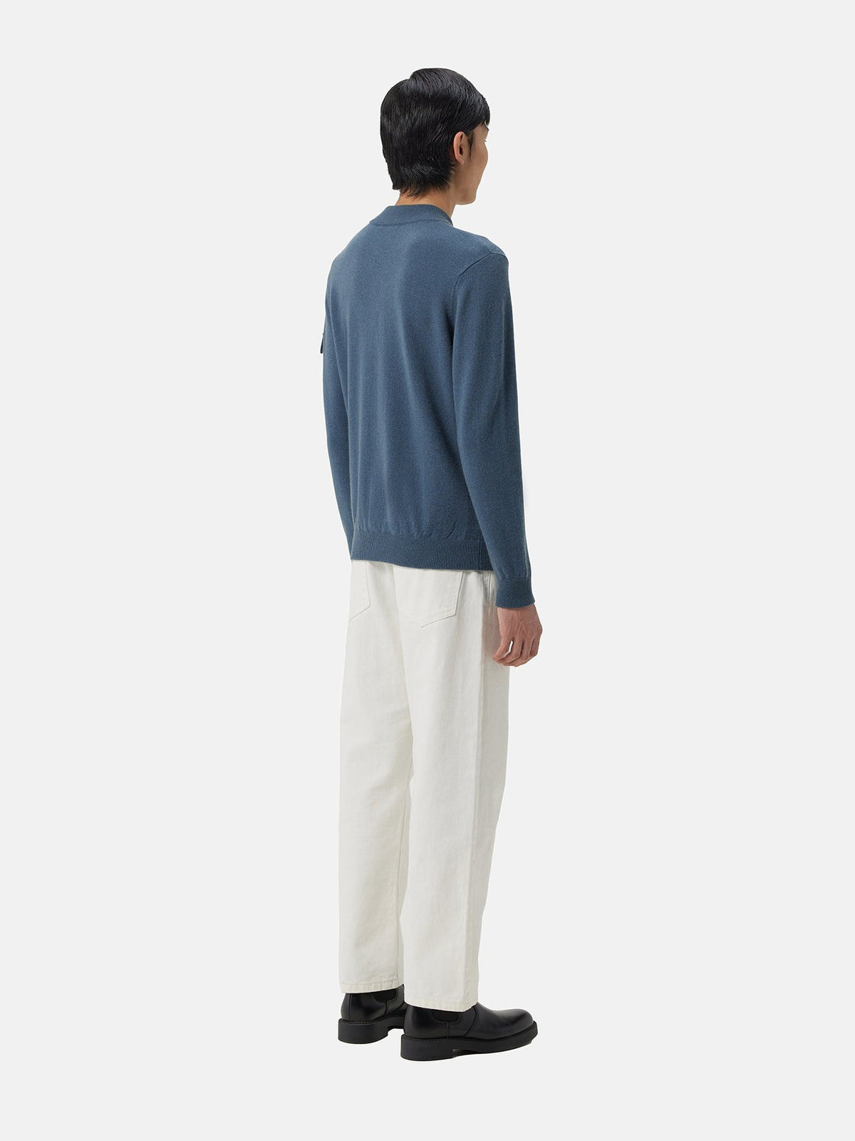 Cashmere Bomber — China Blue