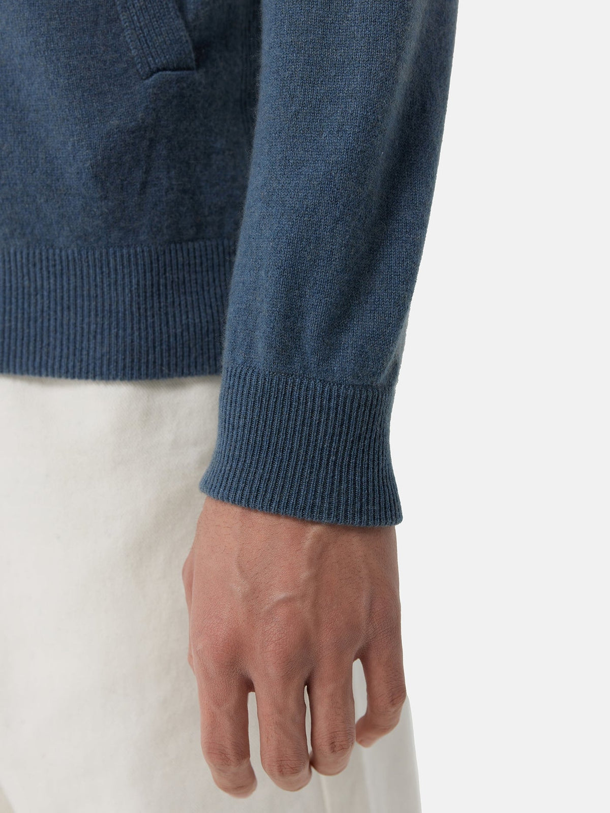 Cashmere Bomber — China Blue
