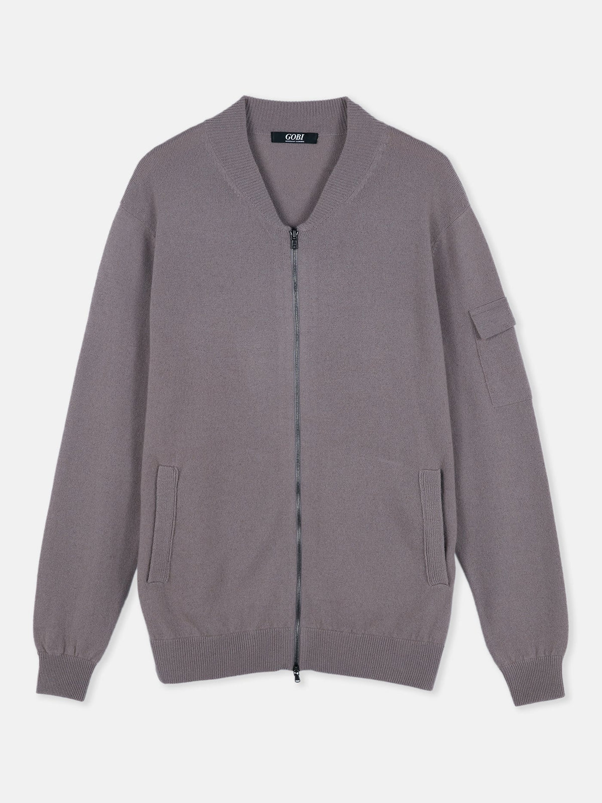 Cashmere Bomber — Cool Gray