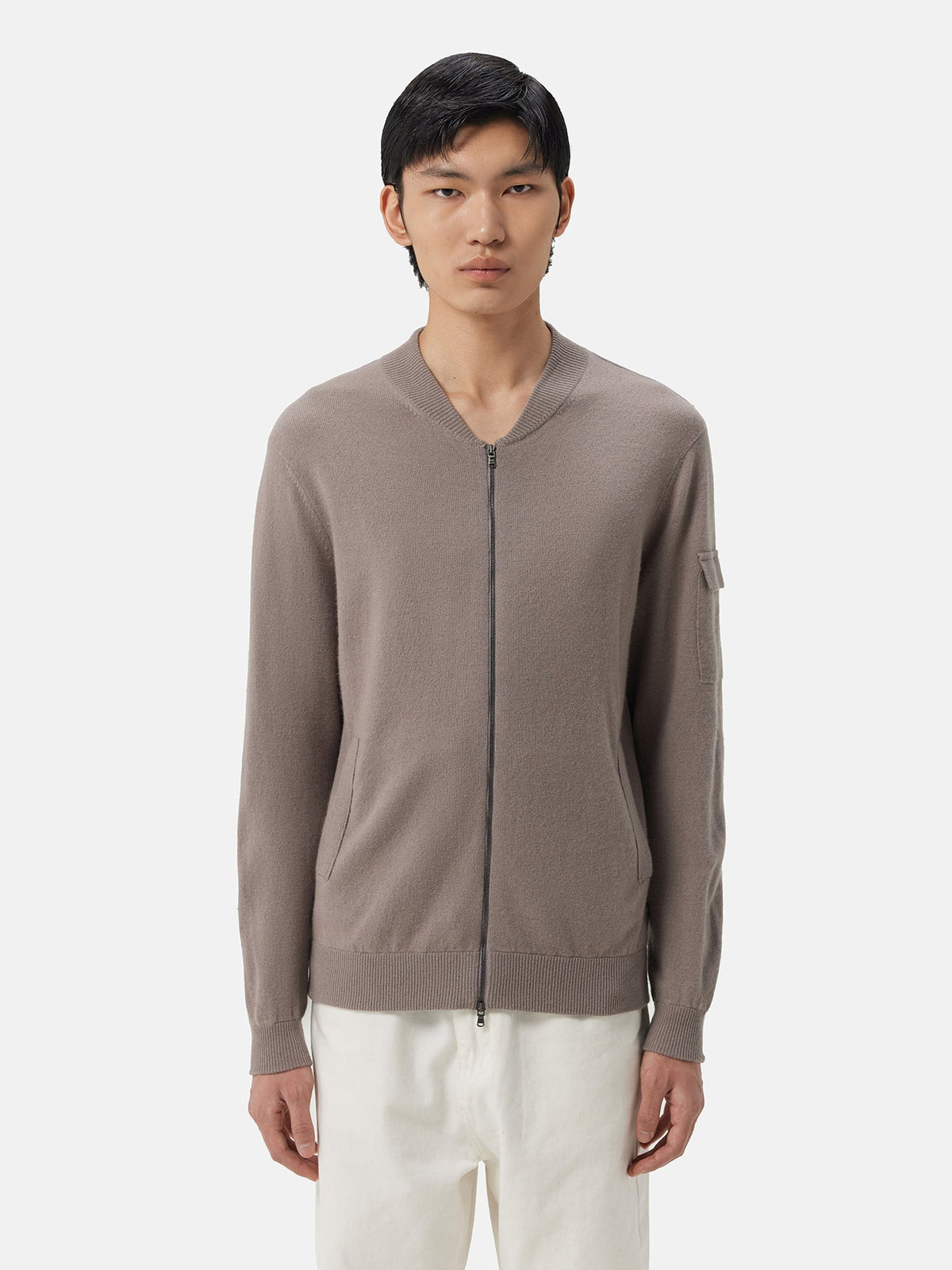 Cashmere Bomber — Cool Gray