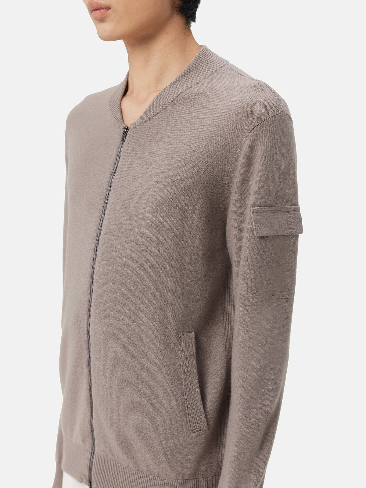 Cashmere Bomber — Cool Gray