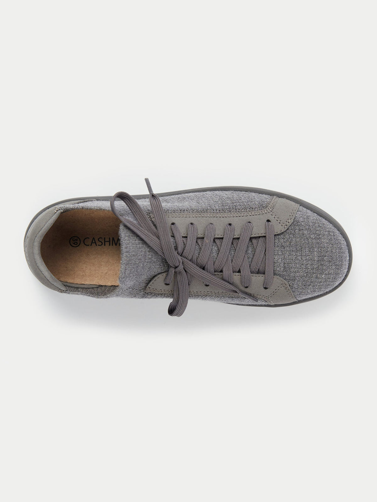 Mercerized Wool Cashmere Knitted Sneakers — Cool Stone