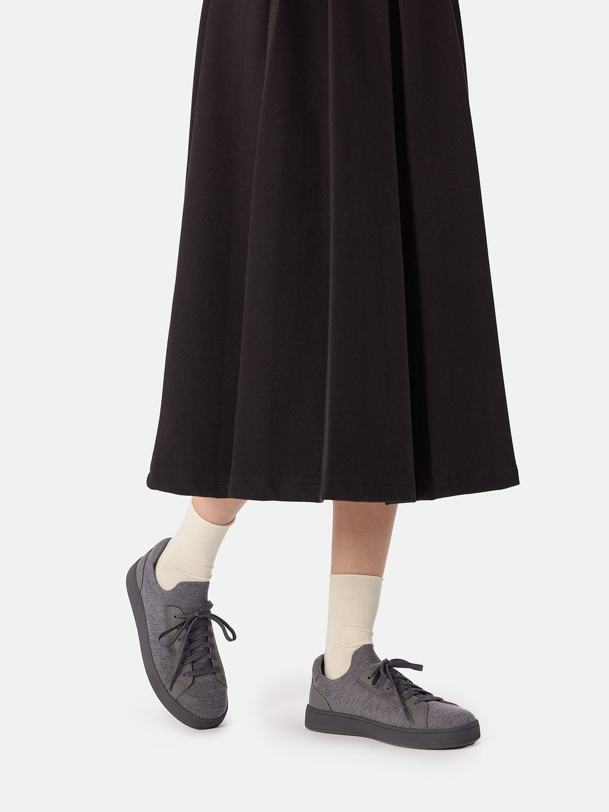 Mercerized Wool Cashmere Knitted Sneakers — Cool Stone