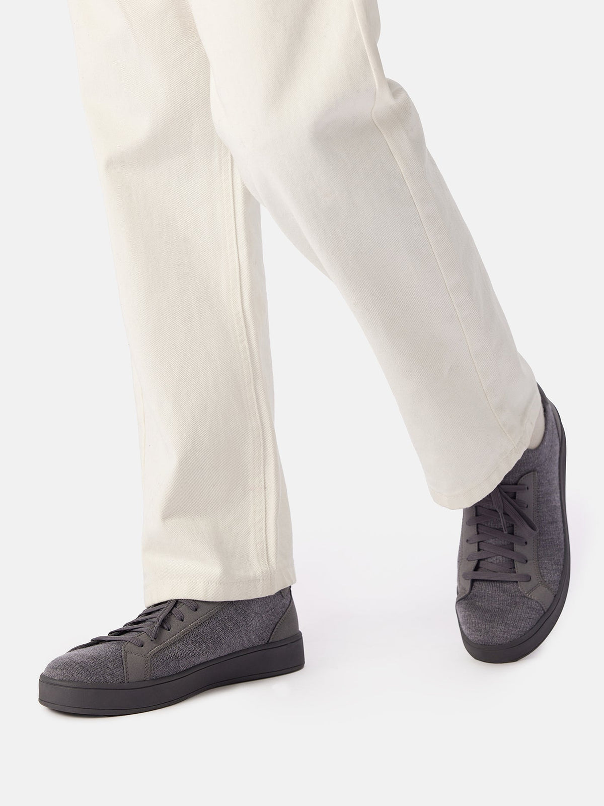 Mercerized Wool Cashmere Knitted Sneakers — Cool Stone