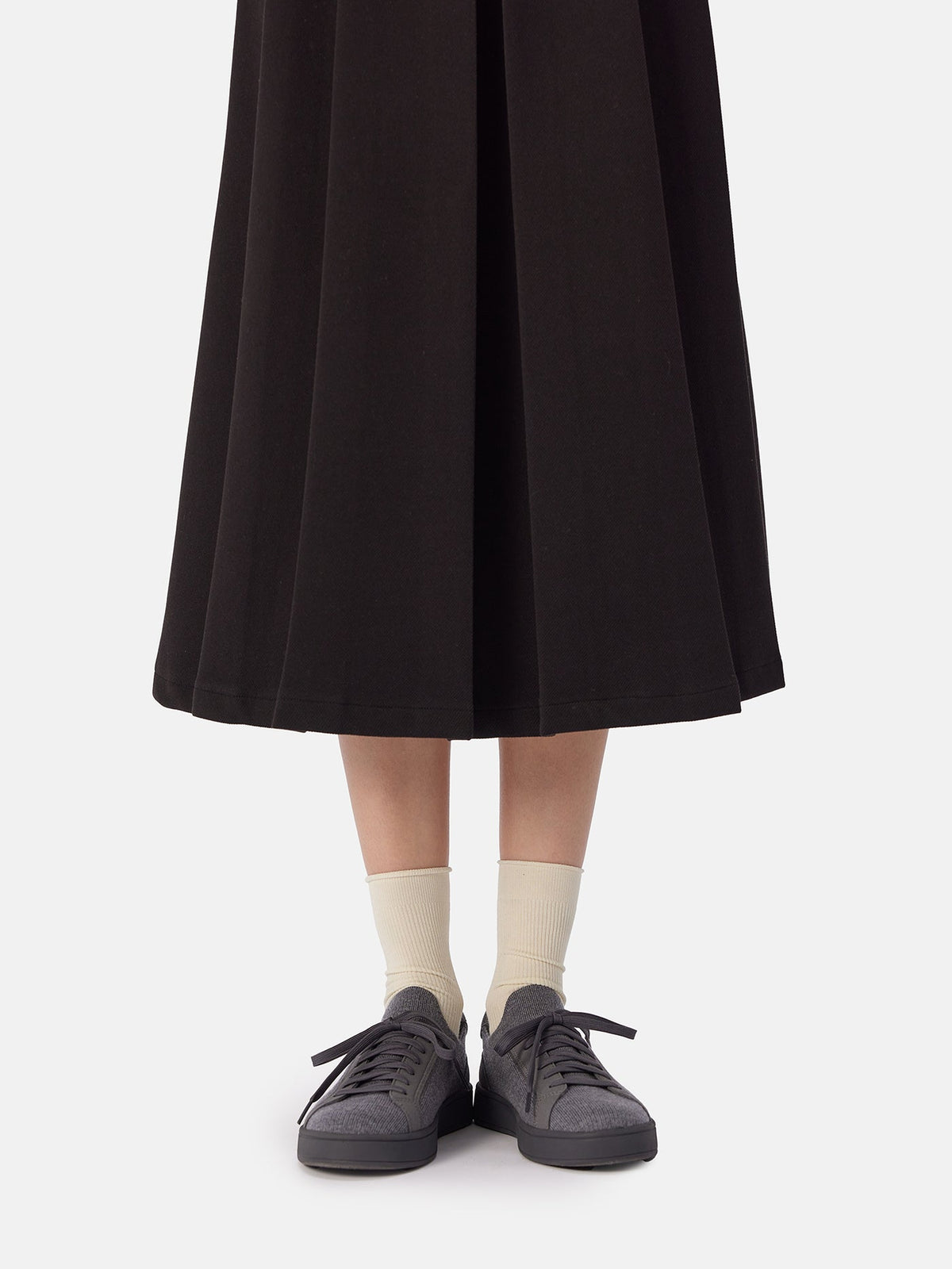 Mercerized Wool Cashmere Knitted Sneakers — Cool Stone