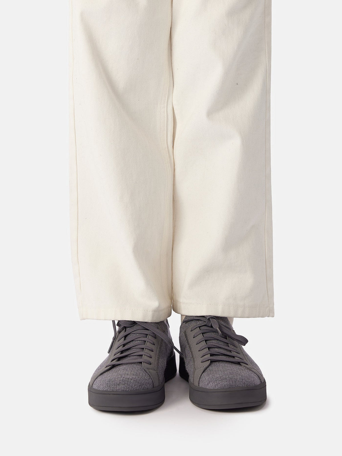 Mercerized Wool Cashmere Knitted Sneakers — Cool Stone