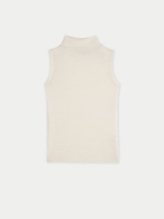 Lightweight Cashmere Silk Turtleneck — Cream White