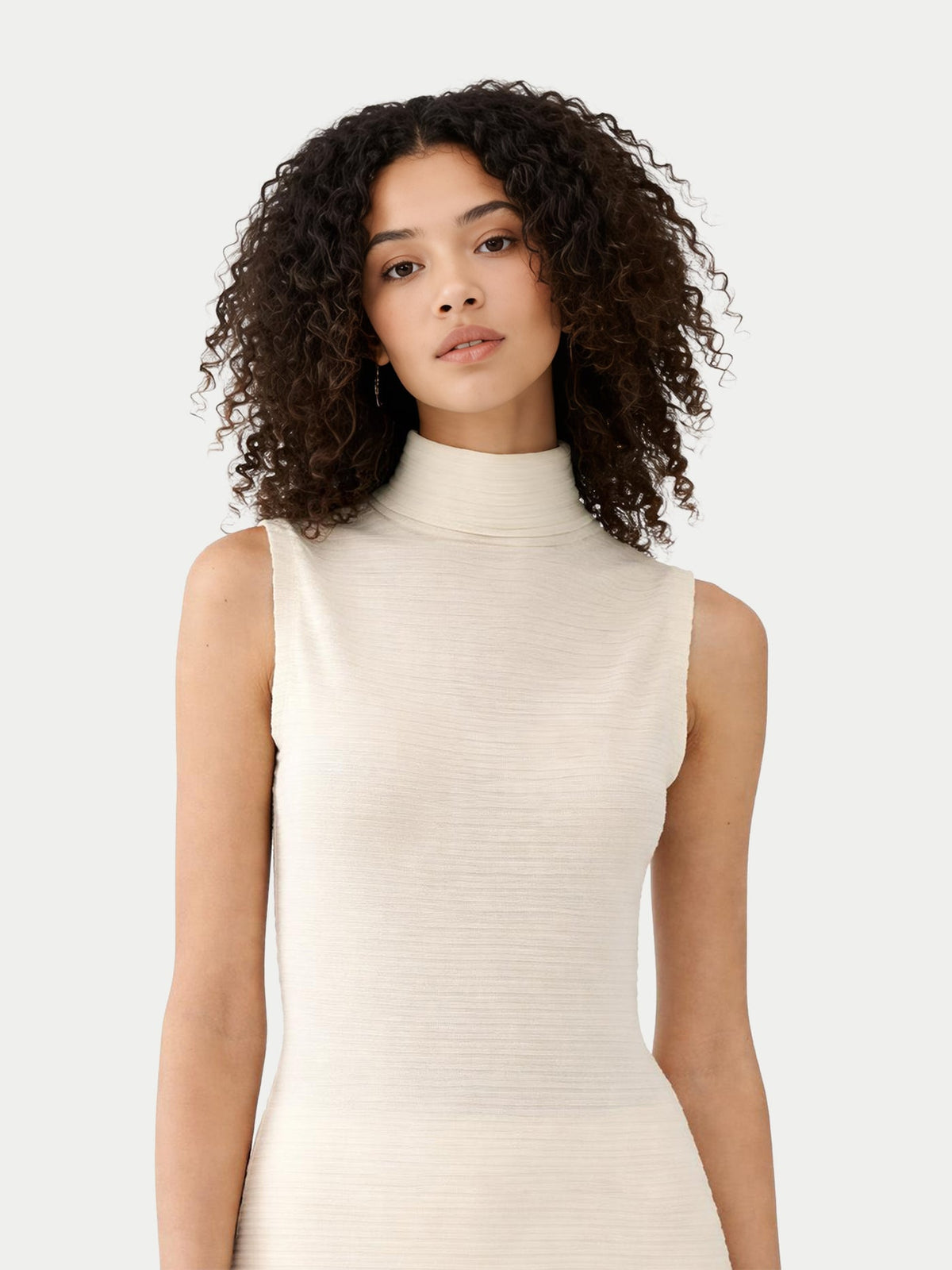 Lightweight Cashmere Silk Turtleneck — Cream White