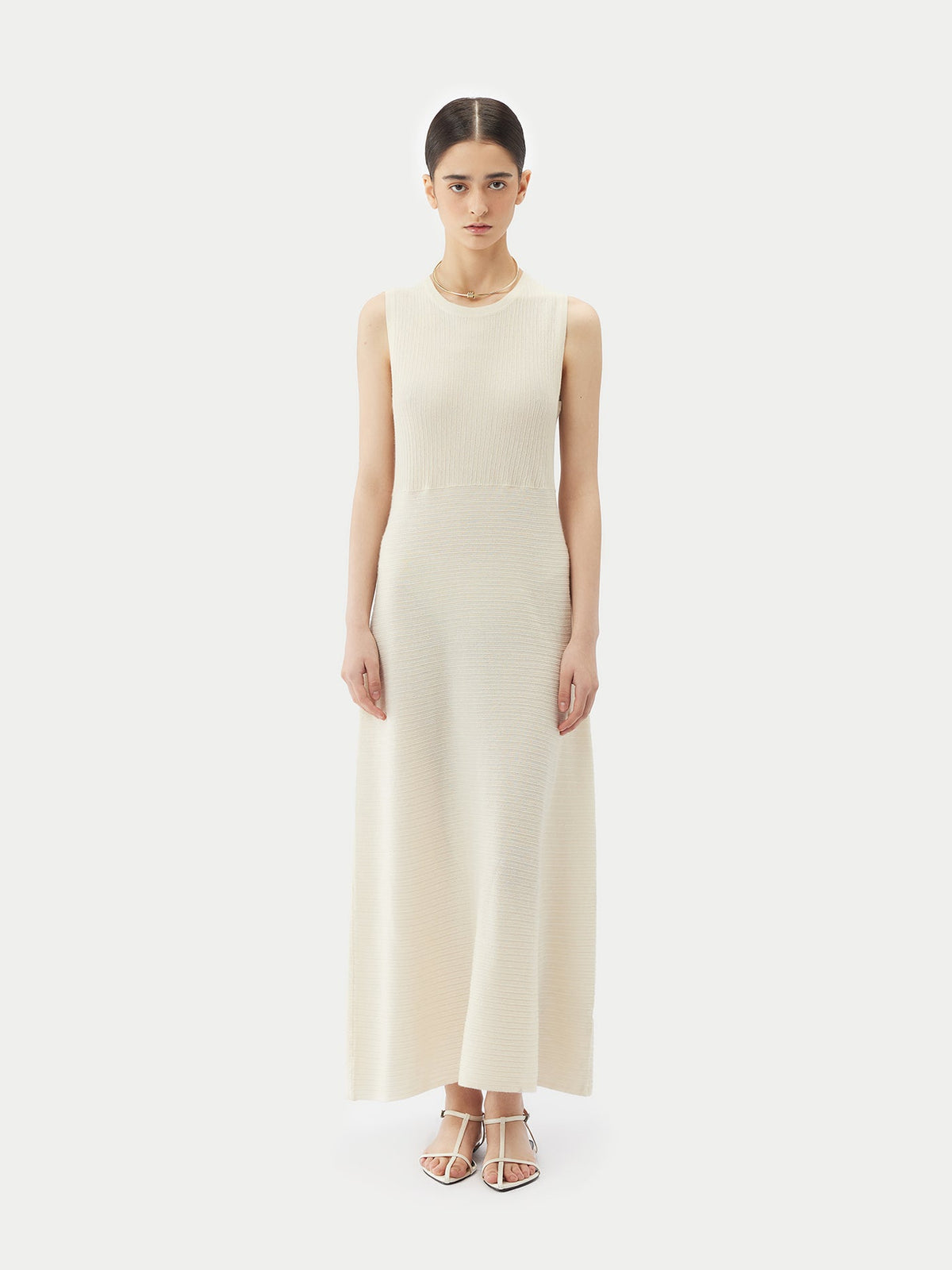 Lightweight Cashmere Silk Dress — Cream White