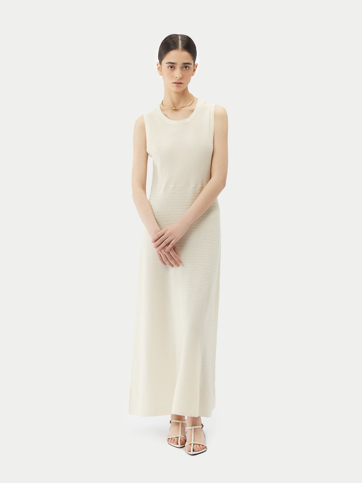 Lightweight Cashmere Silk Dress — Cream White