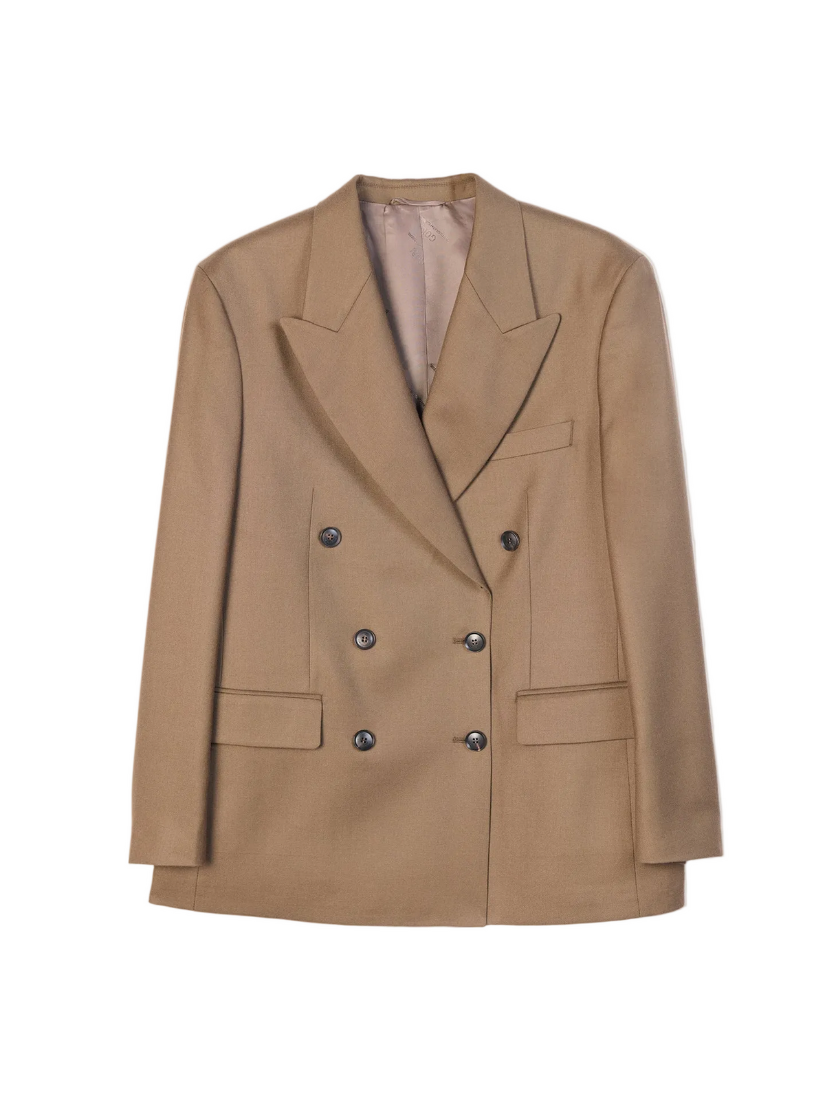 Double-breasted Cashmere Suit Blazer — Dark Brown