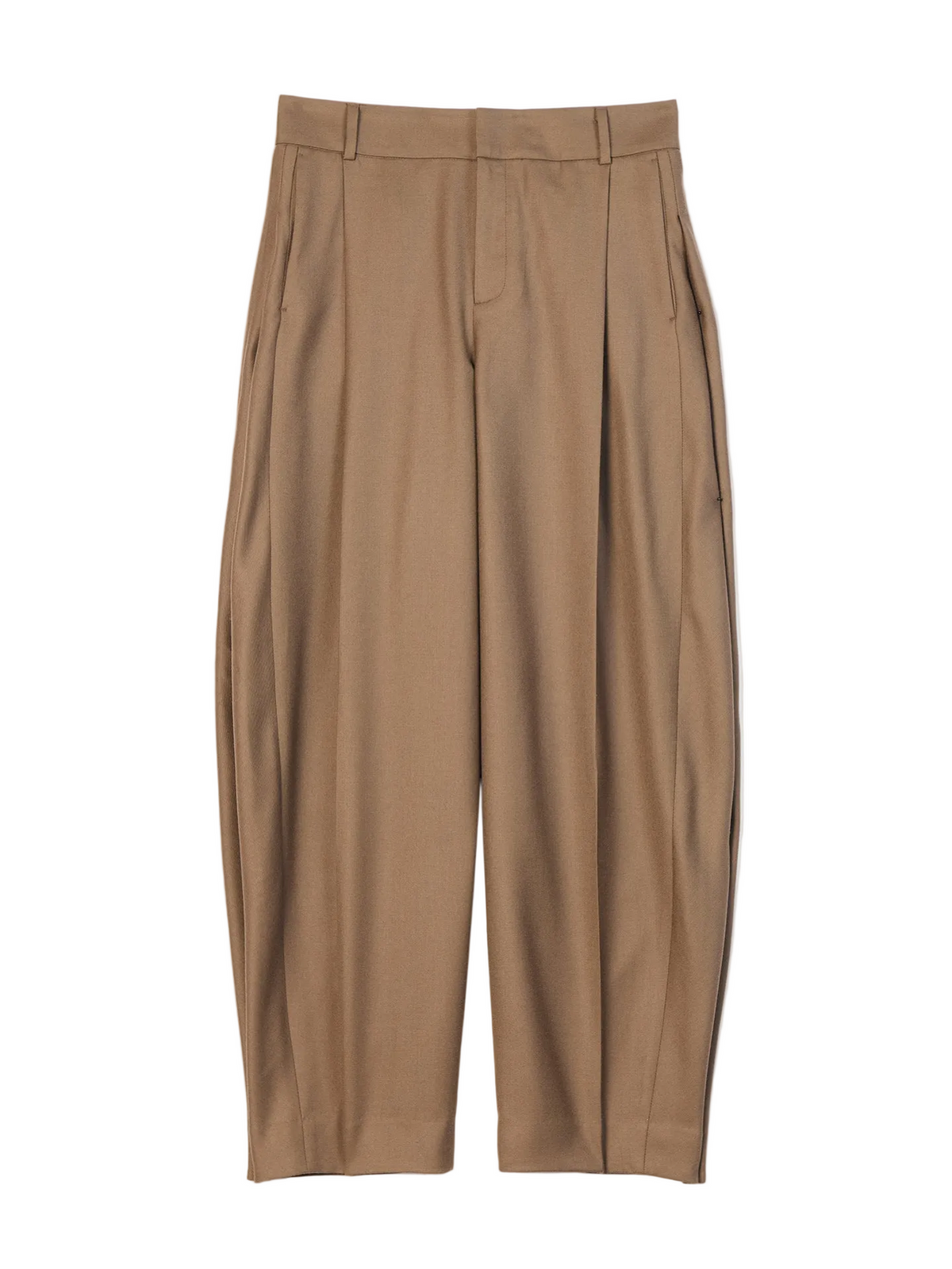 Barrel-leg Cashmere Pants — Dark Brown