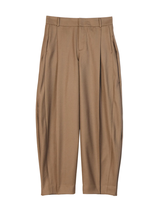 Barrel-leg Cashmere Pants — Dark Brown