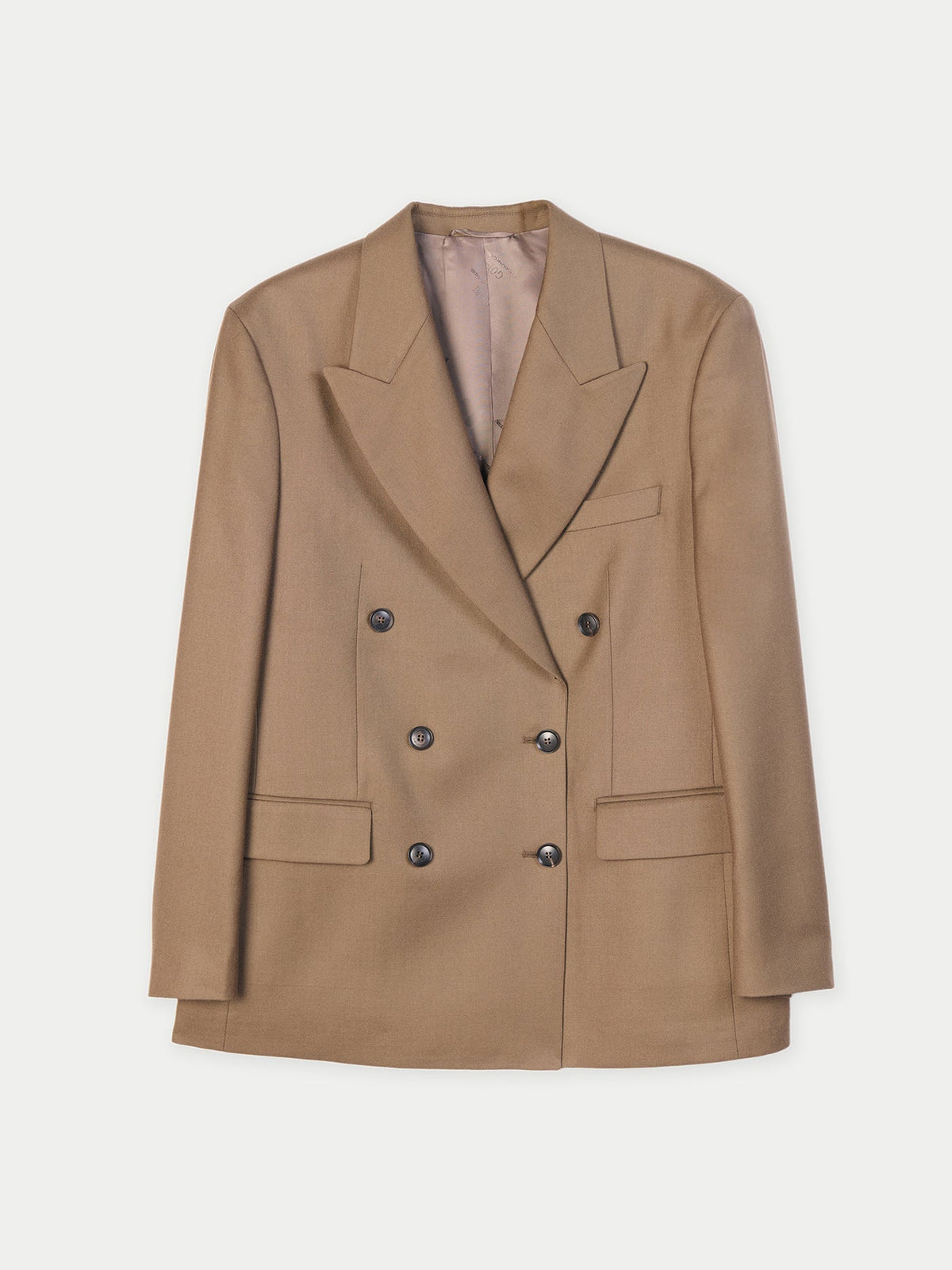 Double-breasted Cashmere Suit Blazer — Dark Brown