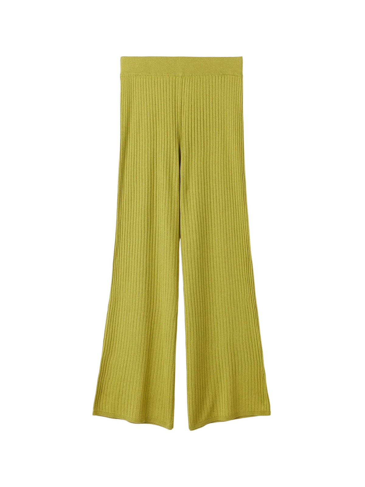 Rib-knit Silk Cashmere Blend Pants — Dark Citron
