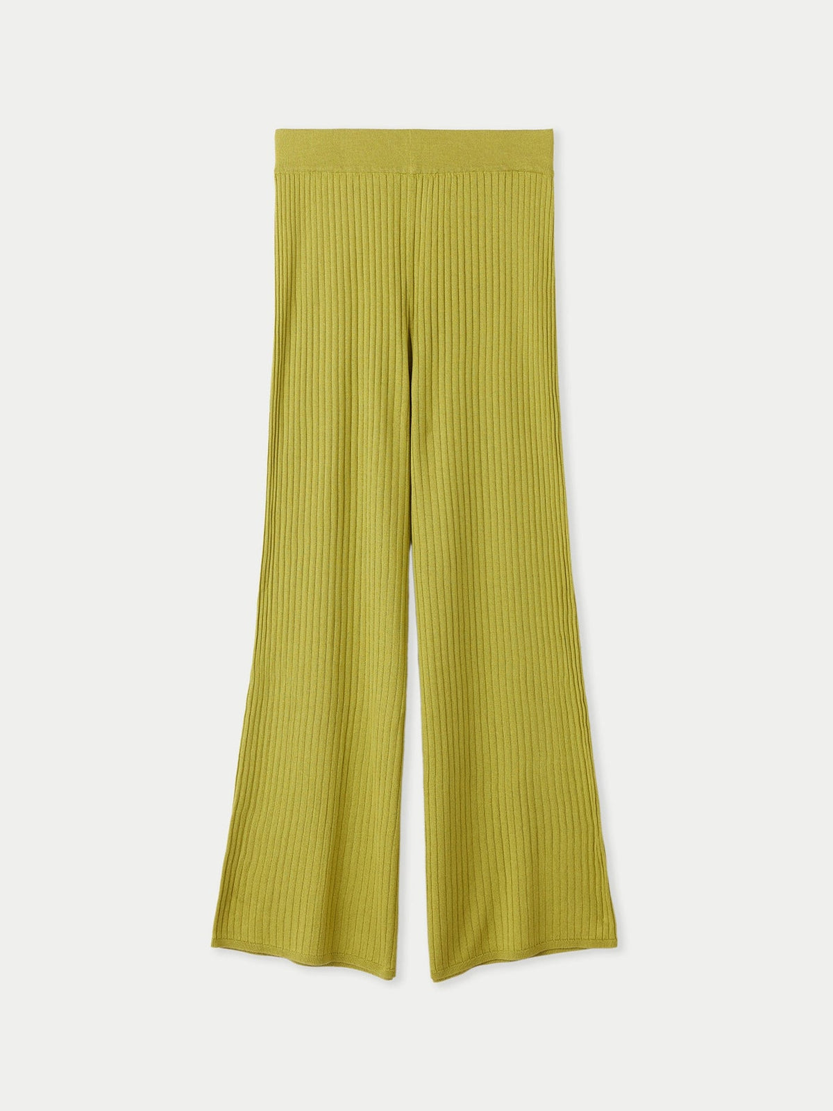 Rib-knit Silk Cashmere Blend Pants — Dark Citron